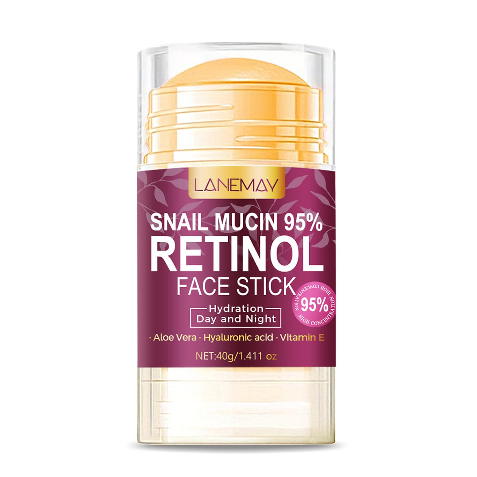 Retinol Face Stick, Snail Mucin Face Moisturizer with Retinol Day & Night Lifting & Firming Anti Wrinkle Facial Moisturizer Balm