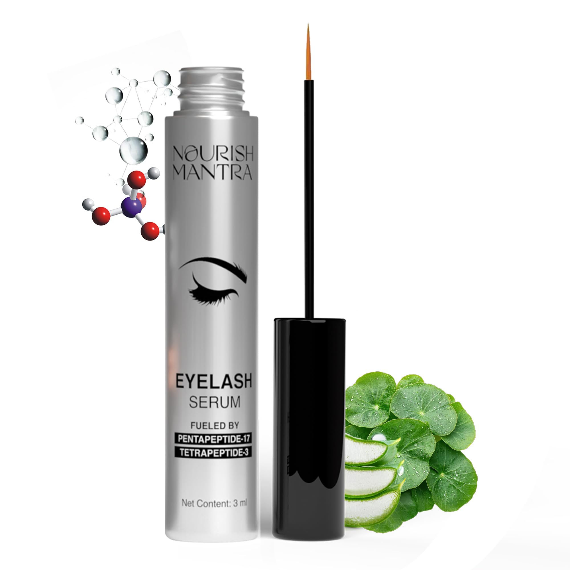 Nourish Mantra Eyelash Growth Serum | Eyelash Enhancing Serum For Longer, Thicker, And Fuller Lashes | Infused With Tetrapeptide