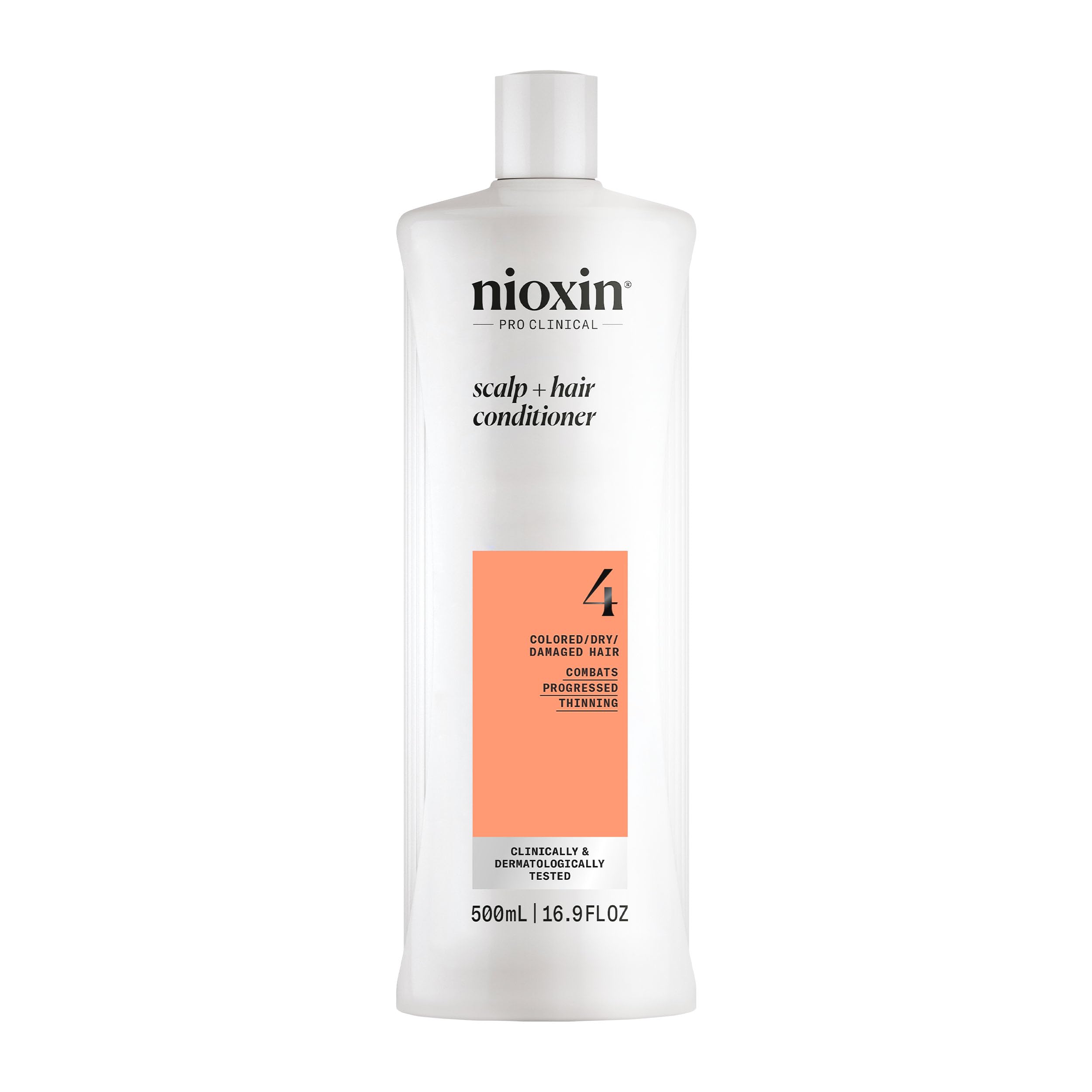 Nioxin System 4 Scalp + Hair Conditioner - Hair Thickening Conditioner for Damaged Hair with Progressed Thinning, 16.9 fl oz (Pa