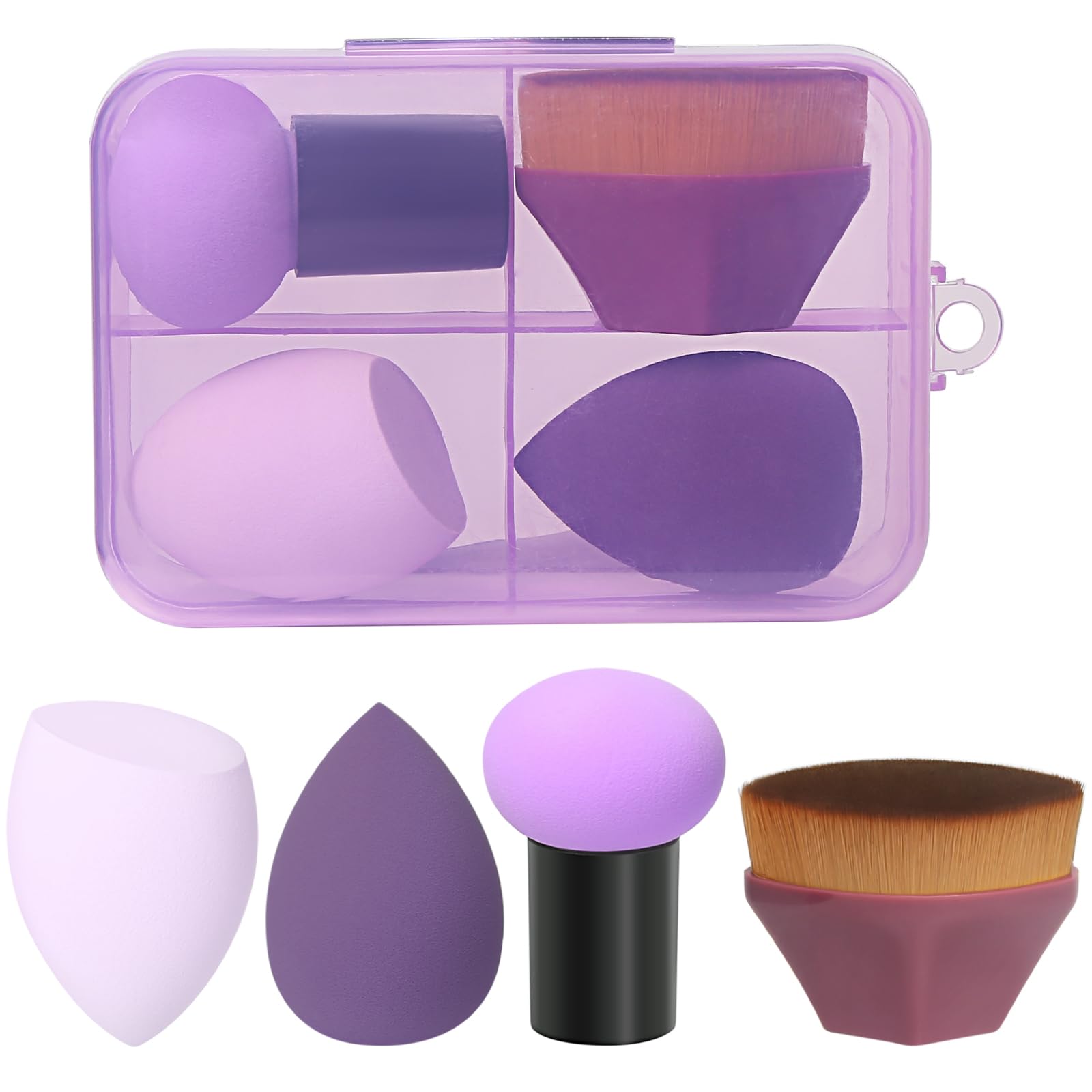 1 Pieces Foundation Brushes,3 Pieces Set of Makeup Sponges Foundation Sponge Blending Wet and Dry Make Up Applicator Cosmetic Co