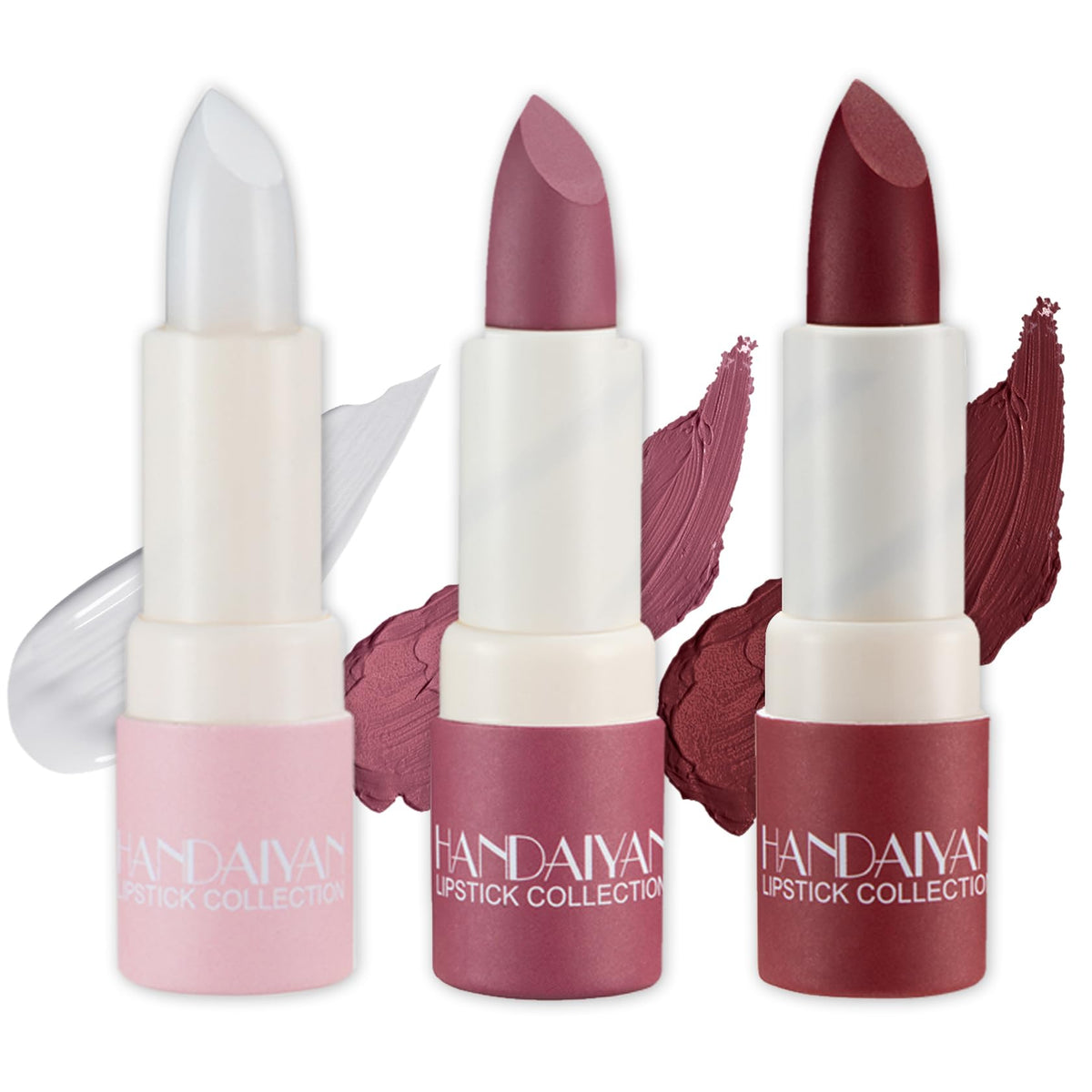 XINGXYUEL 3PCS Matte Nude Lipstick Nude Paper Tube Lipsticks Silky Velvet Lip Gloss Nude Lip Stain Non-Stick Cup,Long Lasting Ma