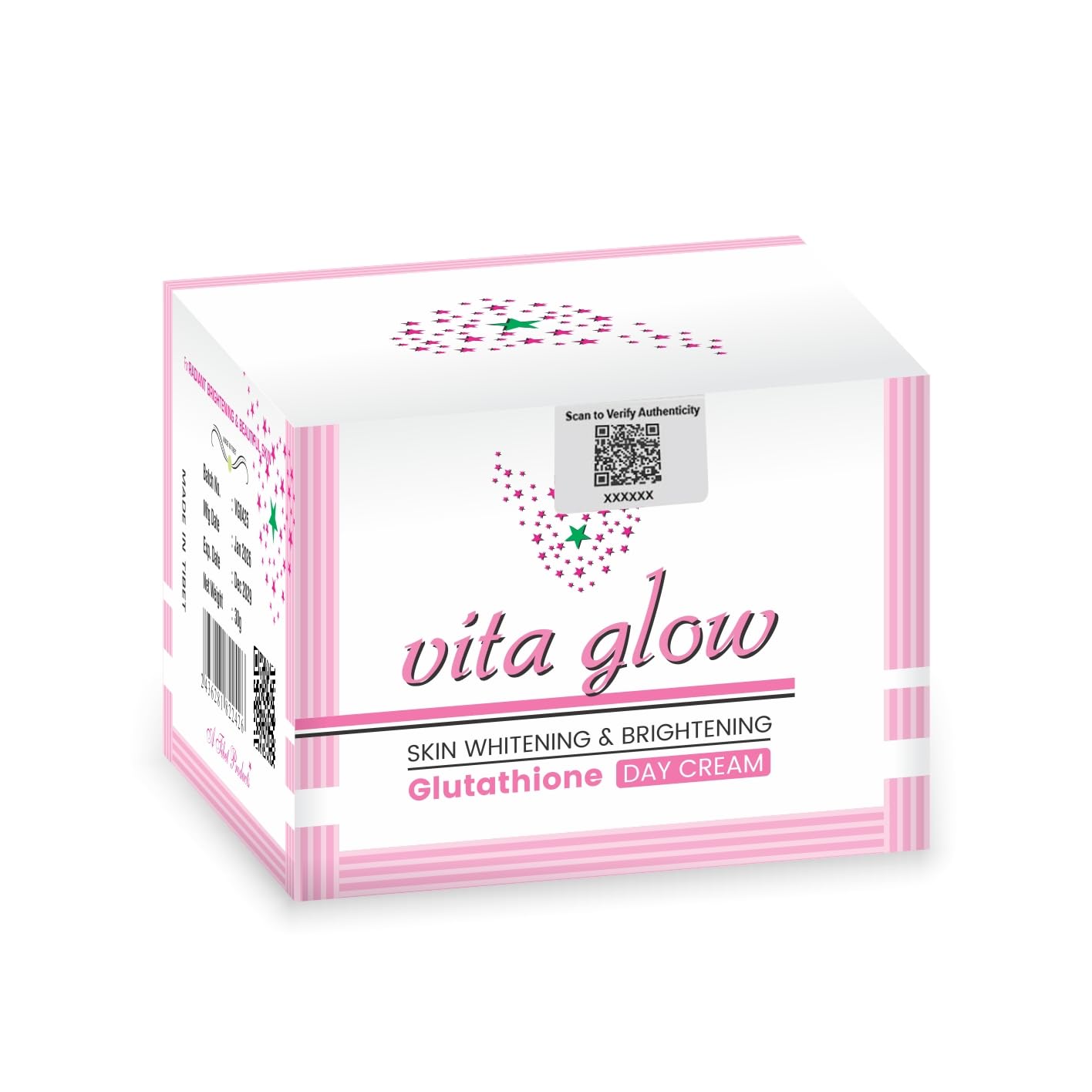 Vita Glow Glutathione Daily Brightening Cream, Face Moisturizer, 30G, Reduces Pigmentation & Dark Spots, All Skin Types