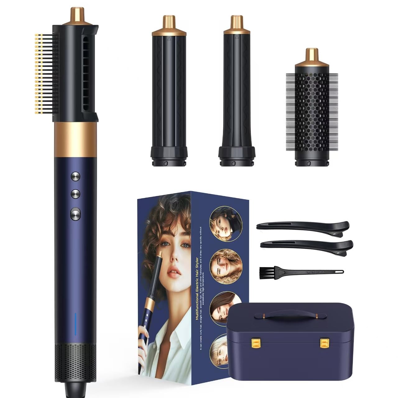 Fenvatea 8in1 Professional Multi Styler Air Styler Hair Dryer Brush with AutoWrap Curlers, Hot Air Styling Without Heat Damag