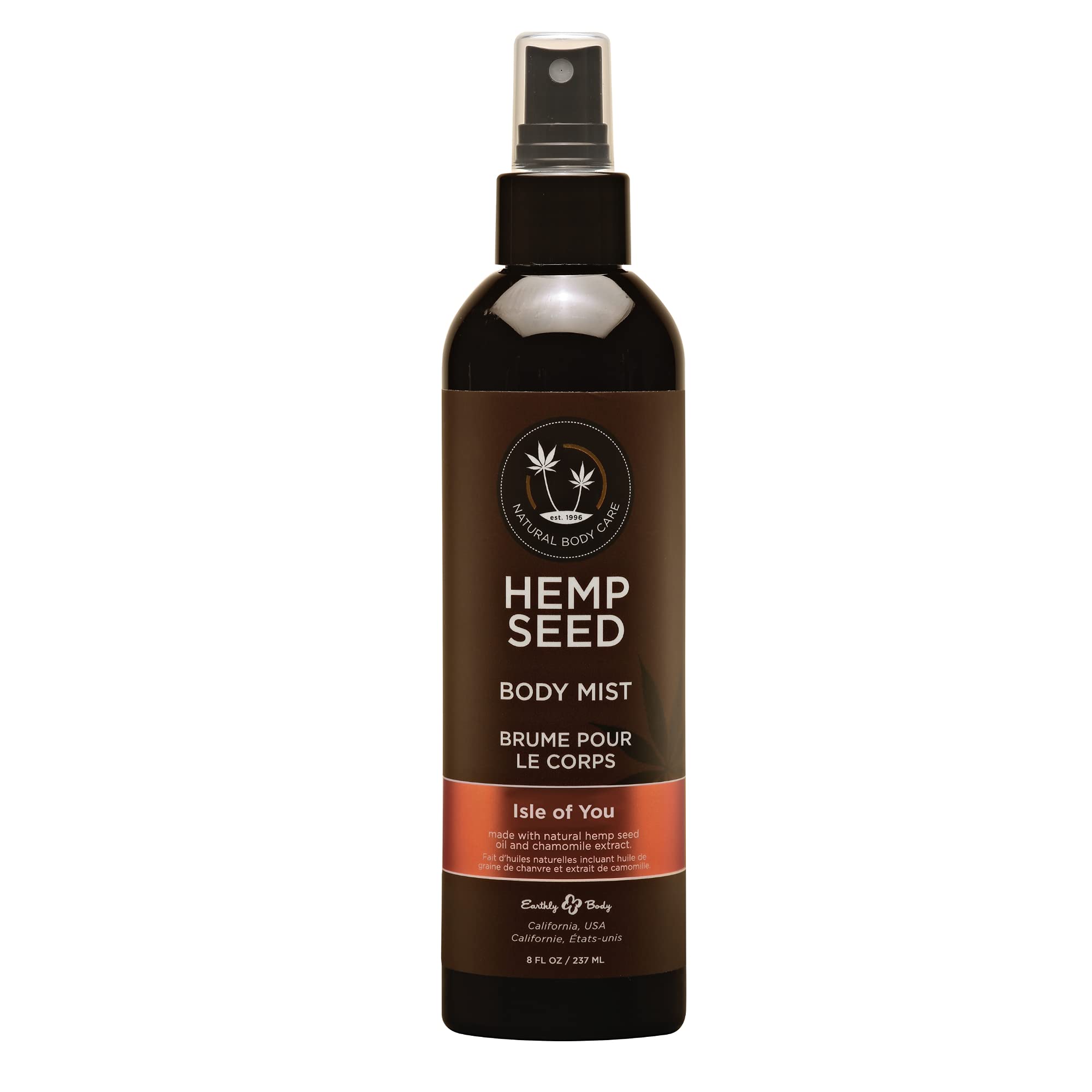 Hemp Seed Body Mist, Isle of You - 8 fl oz - Moisturizes, Invigorates & Protects Skin - With Hemp Seed Oil, Chamomile & Aloe Ver