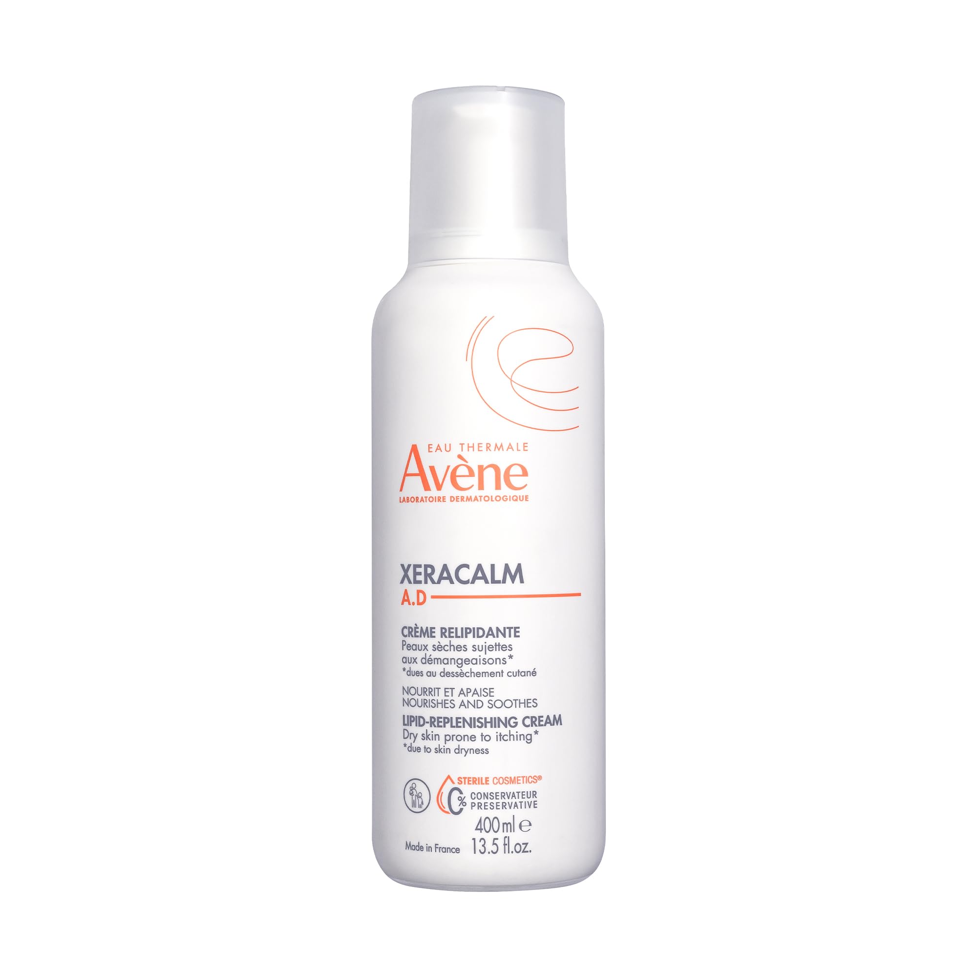 Eau Thermale Avane Xeracalm Ad Lipid-Replenishing Cream, Atopic Dermatitis, Eczema-Prone, No Preservatives, Fragrance-Free, Pump