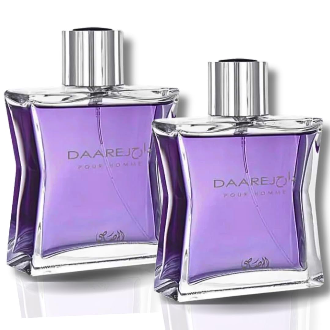 Rasasi Daarej Pour Homme Eau De Parfum Spray For Men, 3.4 Ounce (Pack Of 2)