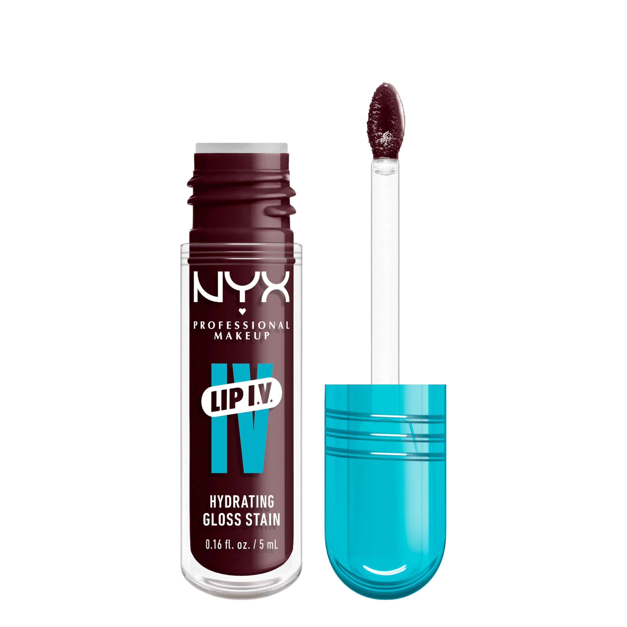 NYX PROFESSIONAL MAKEUP Lip IV Hydrating Gloss Serum, Lip Stain with 12HR Hydration - Mauve N Moist (Purple Lip Gloss)