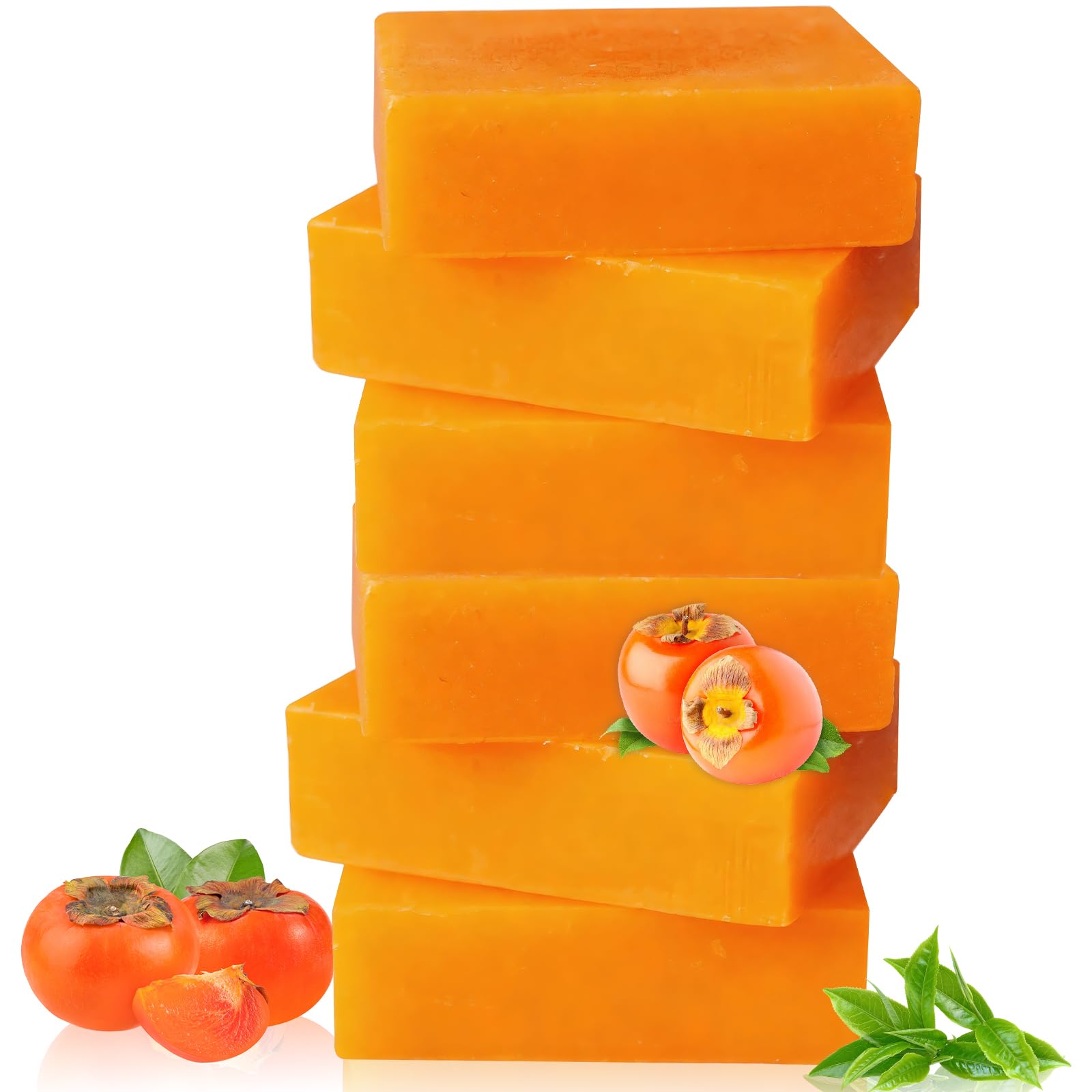 MR.A 6Pack Persimmon Soap Bar for Body Odor, Japanese Persimmon Soap Eliminates Aging Odor, Deodorizing and Purifying, Natural B