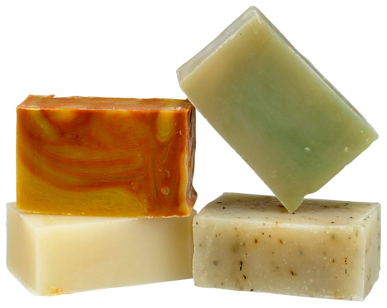 Fabulous Frannie Favorite's Essential Oil Herbal Soap Sampler Gift Set Includes Patchouli, Lavender, Tea Tree, and Peppermint -
