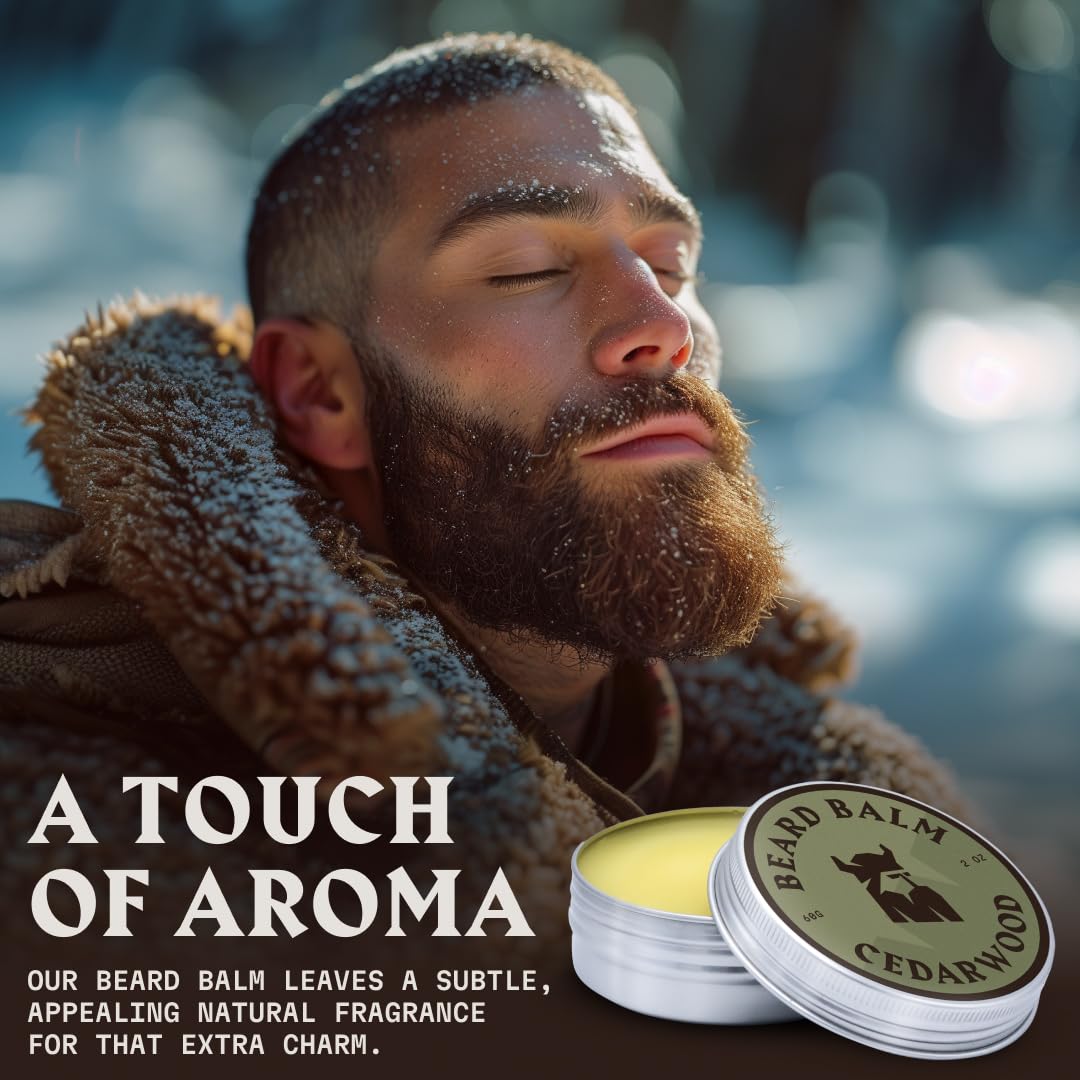 Beard Balm For Men - Leave In Beard Conditioner - Scented Beard Styling Balm Made With Naturally Derived Beard Butter, Argan & J
