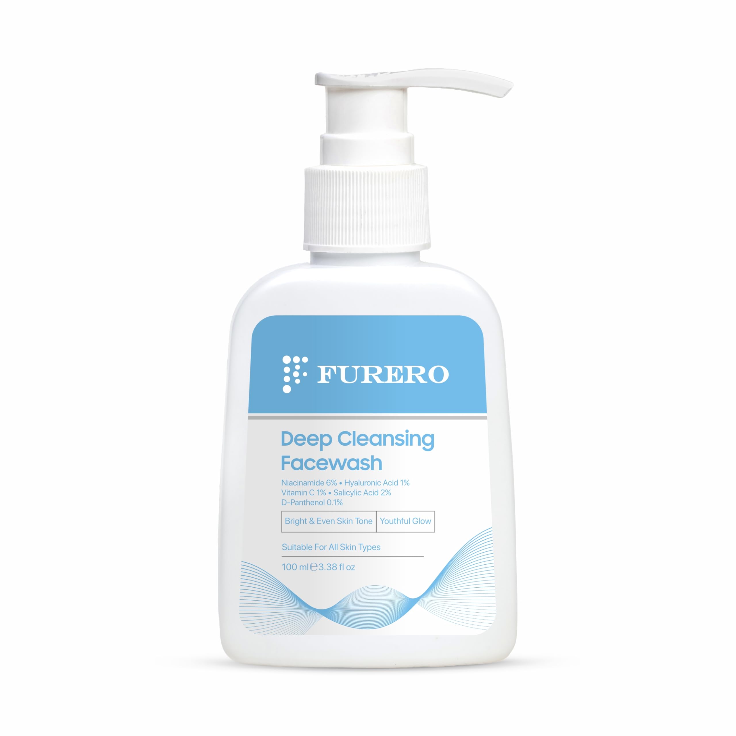 Furero Deep Cleansing Hydrating Face Wash For Oily, AcneProne & Dull Skin | 2% Salicylic Acid, 6% Niacinamide, Hyaluronic Acid 