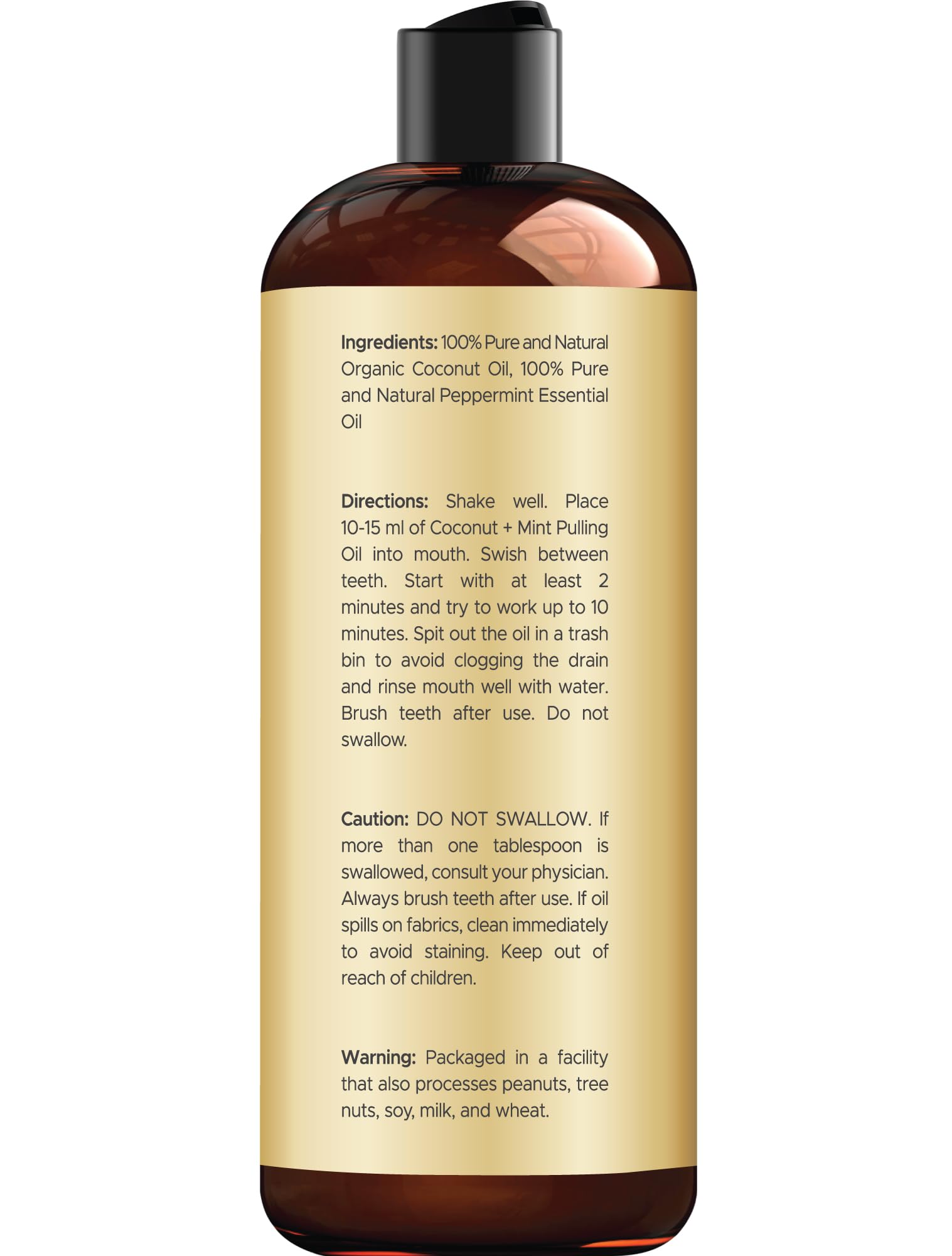 Handcraft Coconut Oil Pulling For Teeth And Gums With Peppermint Oil - Organic Coconut Oil Pulling Oil Mouthwash For Fresh Breat