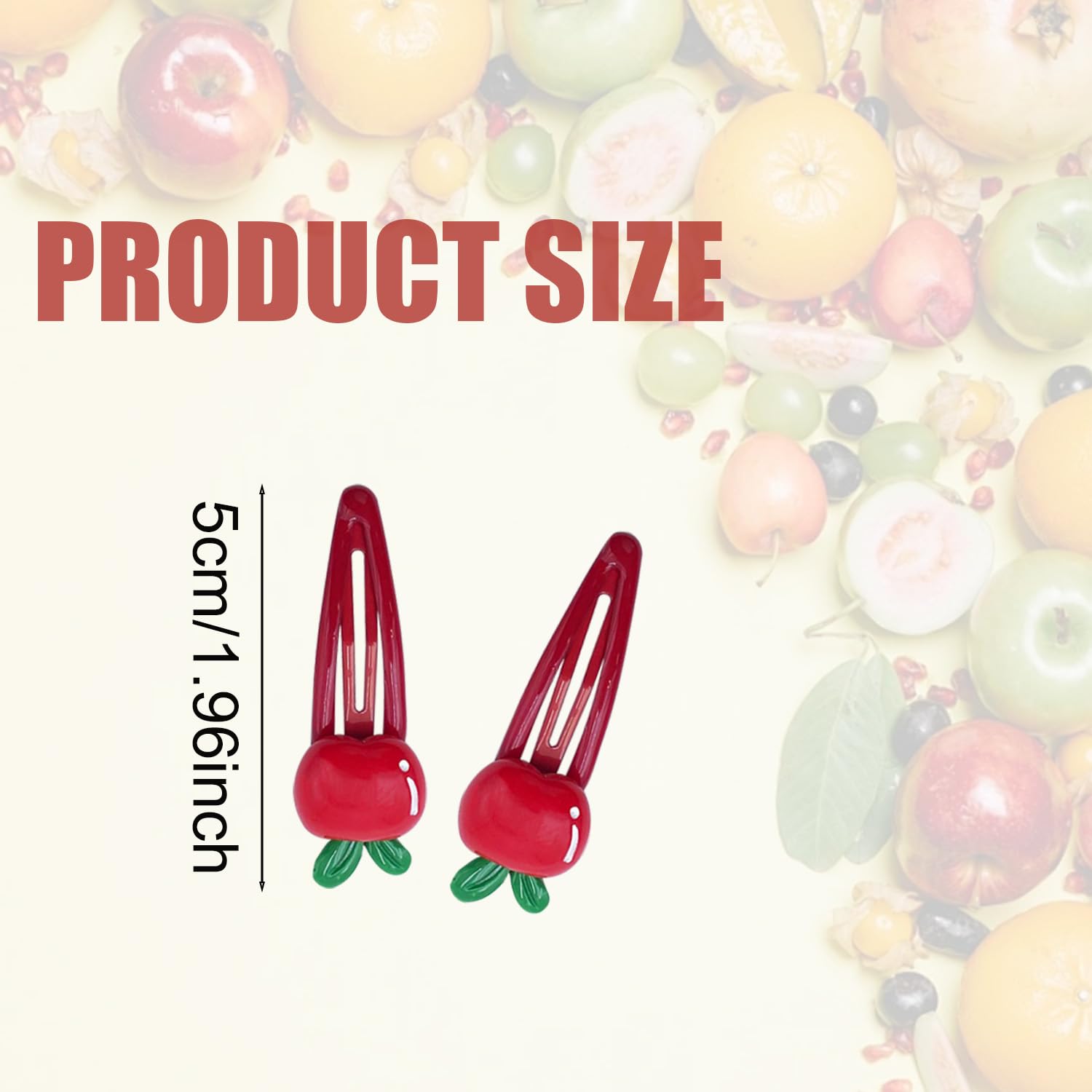 20Pcs Apple Snap Hair Clips Red Apple Hair Clips Apple Hair Barrettes Fruit Snap Hair Clips Fruit Snap Hair Accessories For Girl