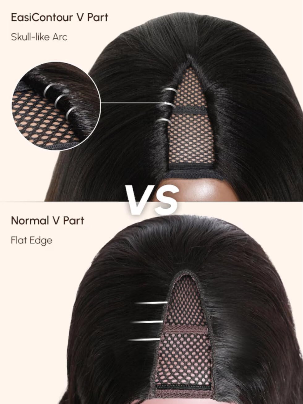 Unice Chestnut Brown Ombre Easicontour V Part Wig Human Hair Body Wave Upgrade Glueless U Part Human Hair Wig No Leave Out Begin