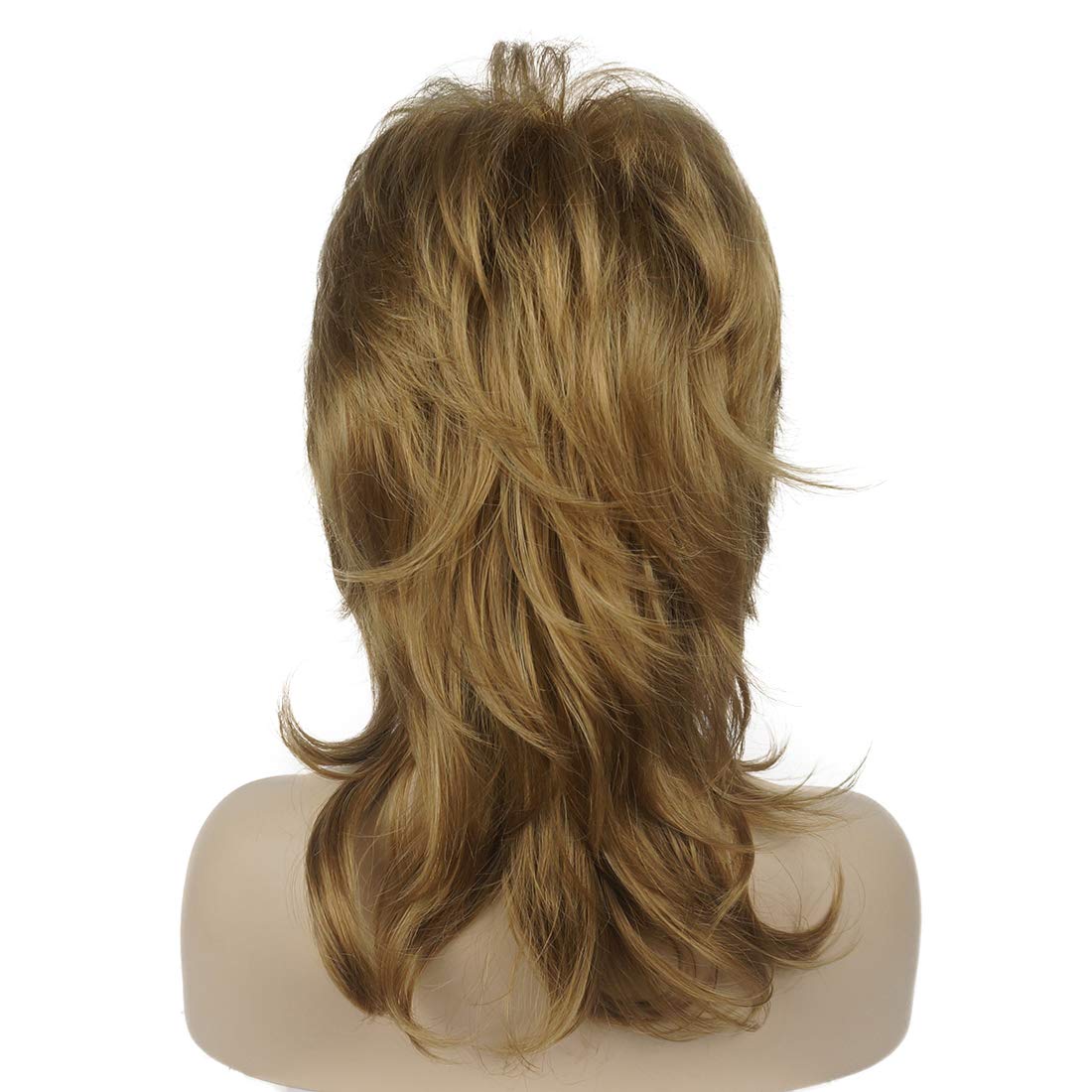 Lydell Long Soft Shaggy Layered Blonde Ombre Classic Cap Full Synthetic Wigs (19 Light Strawberry Blonde)