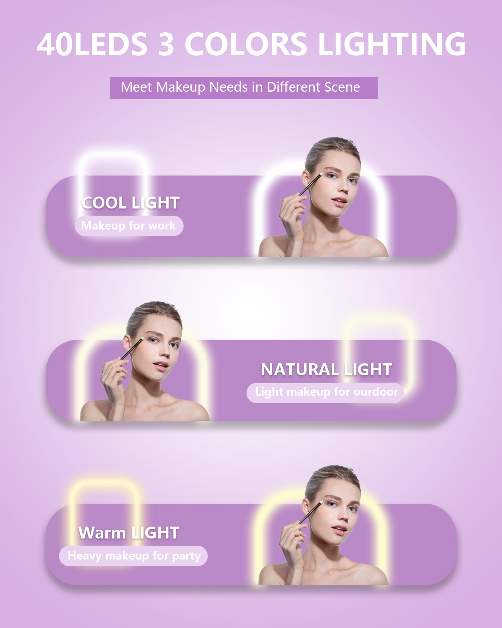 Dec.Metu Compact Mirror, 1X/5X Magnification Pocket Travel Makeup Mirror With Lights For Purse Rechargeable Small Handheld Mirro