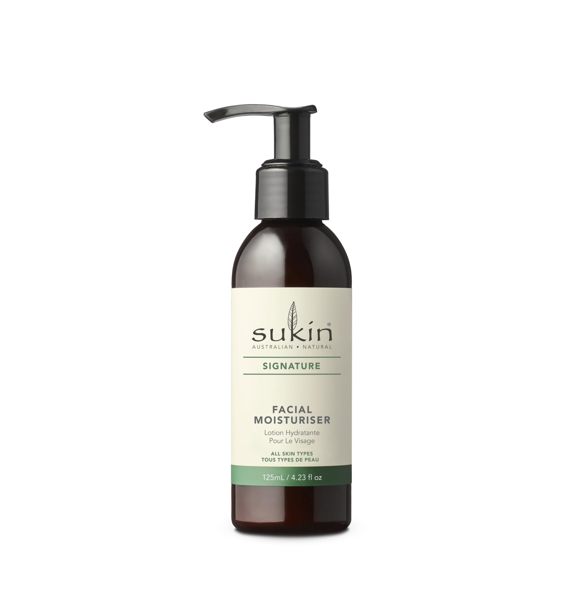 Sukin Facial Moisturizer Pump, Hydrating Face Cream With Wheat Germ And Vitamin E To Deeply Nourish, Soften And Improve Skin Tex