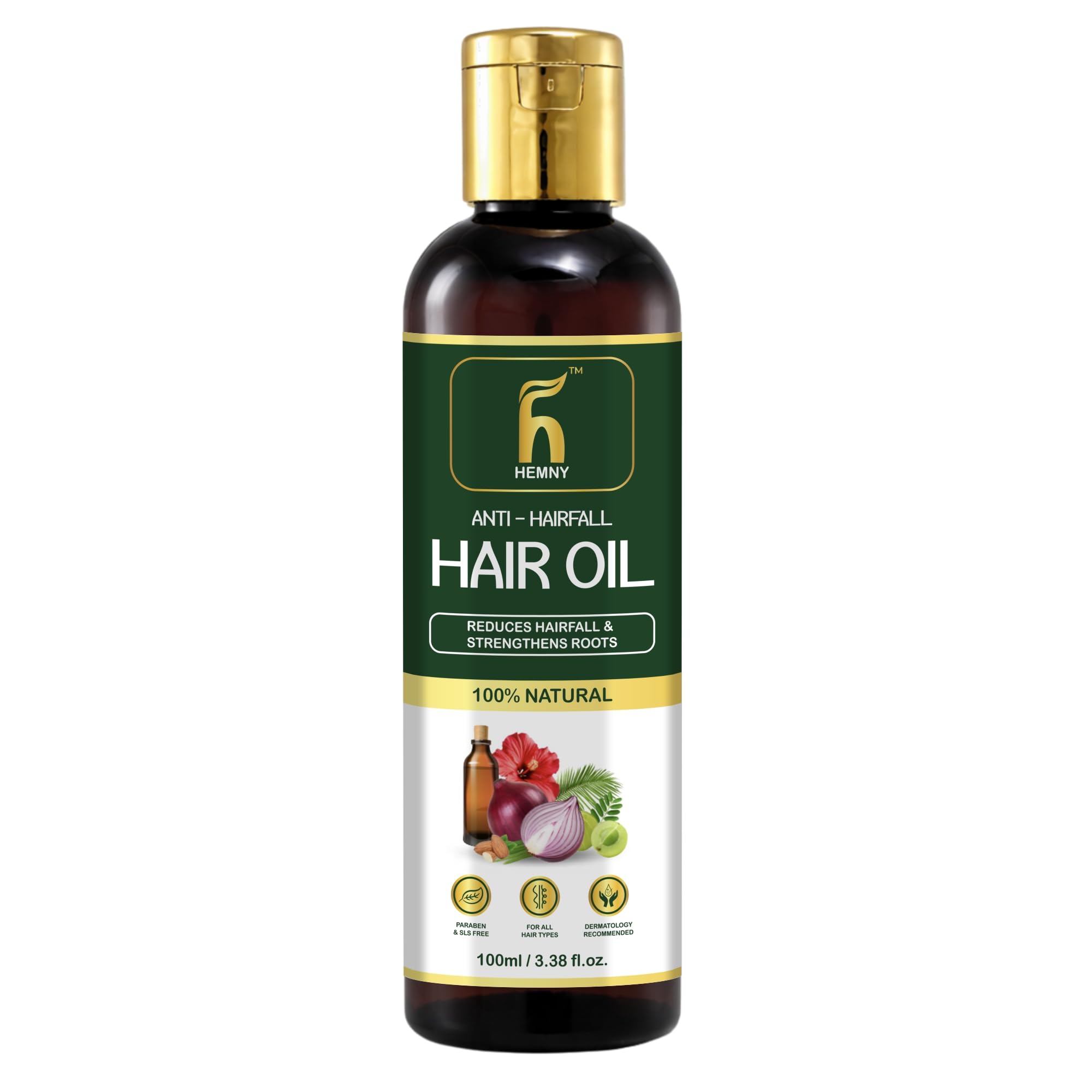 Hemny Anti Hairfall Hair Oil For Men & Women | Promotes Hair Growth & Reduces Hair Fall | With Hibiscus, Almond,Castor, Amla, Ne