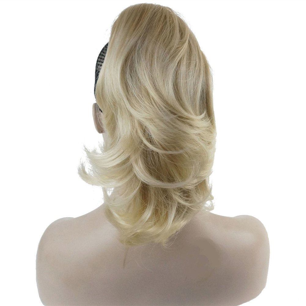 Lydell 12'' Dual Use Straight Curly Styled Clip In Claw Ponytail Hair Extension Synthetic Hairpiece 125G With A Jaw/Claw Clip (2
