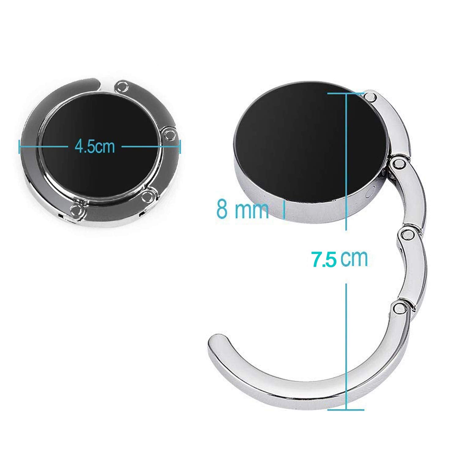 Foldable Purse Hook Womens Bag Table Hanger Collection Desk Hooks for Purse (2pack W-PB Marble Hook)