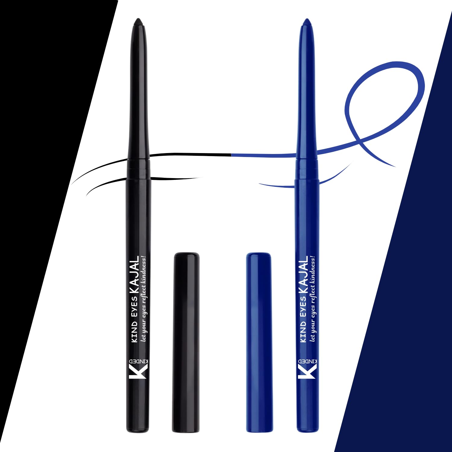 Kinded Kind Eyes Kajal 3 In 1 Kohl Kajal Eye Liner Smokey Eye Shadow Waterproof Smudge Proof 18 Hours Colour One Stroke Auto Kaj