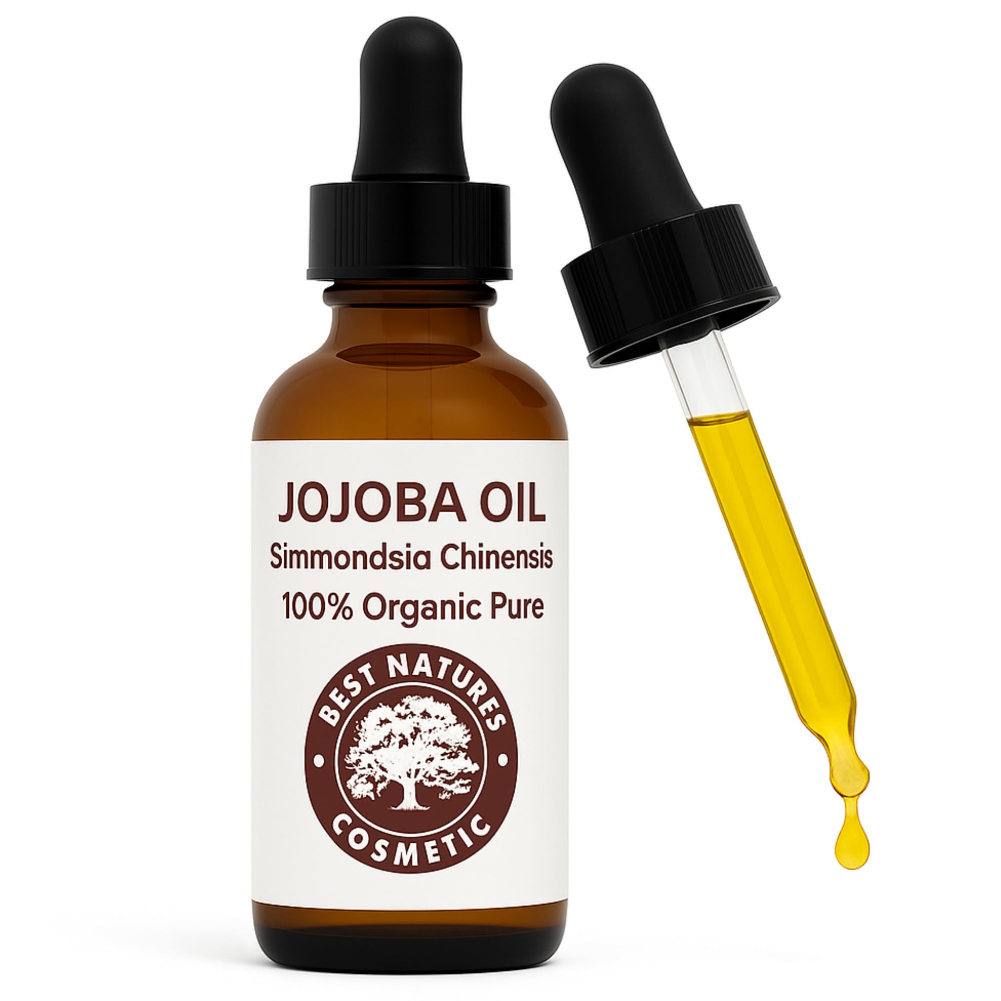 Best Natures Cosmetics Jojoba Oil  100% Pure & Unrefined  Cold Pressed from USA  Balances & Hydrates Skin  Strengthens Hair