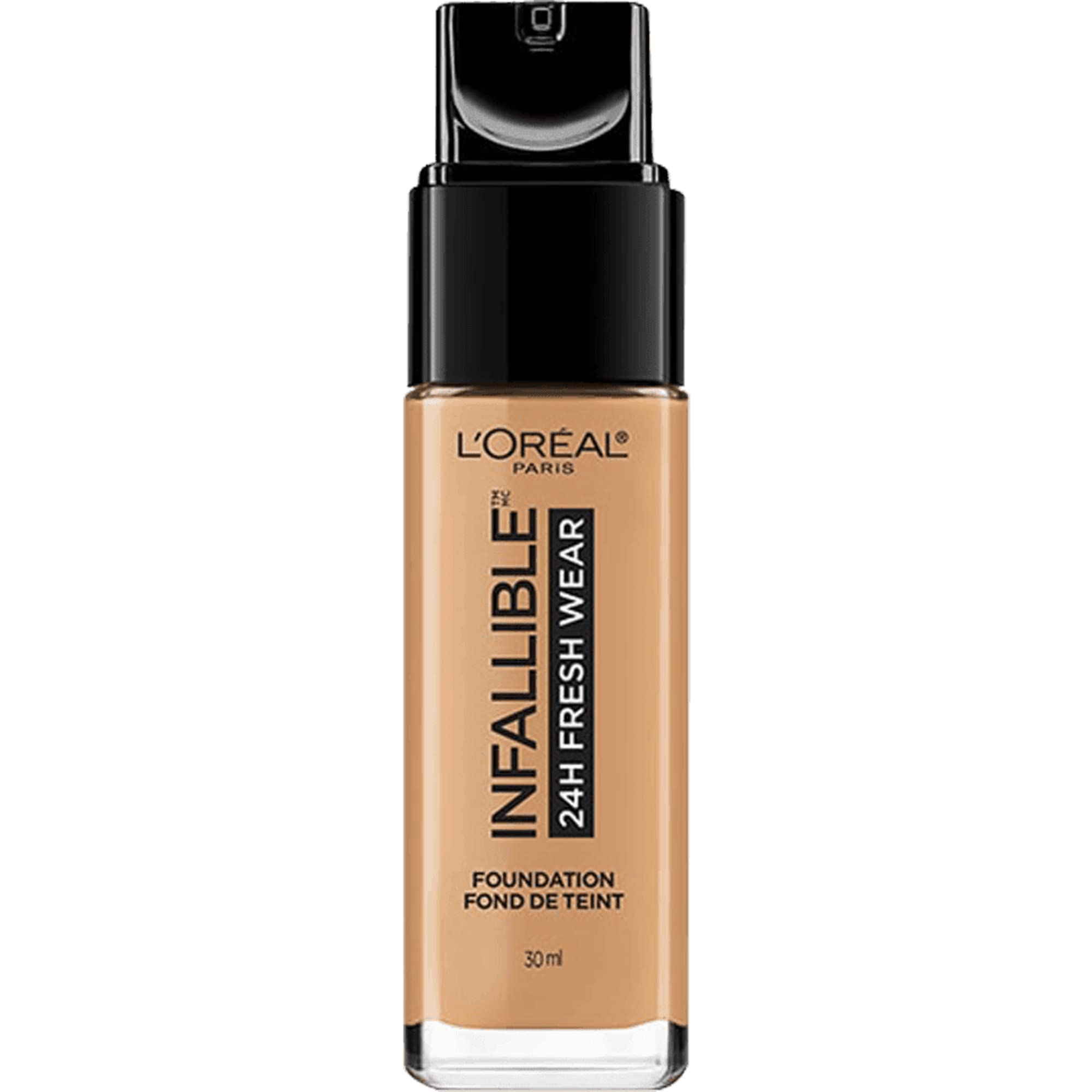 LOreal Paris Makeup Infallible Up to 24 Hour Fresh Wear Lightweight Foundation, Sun Beige, 1 Fl Oz.