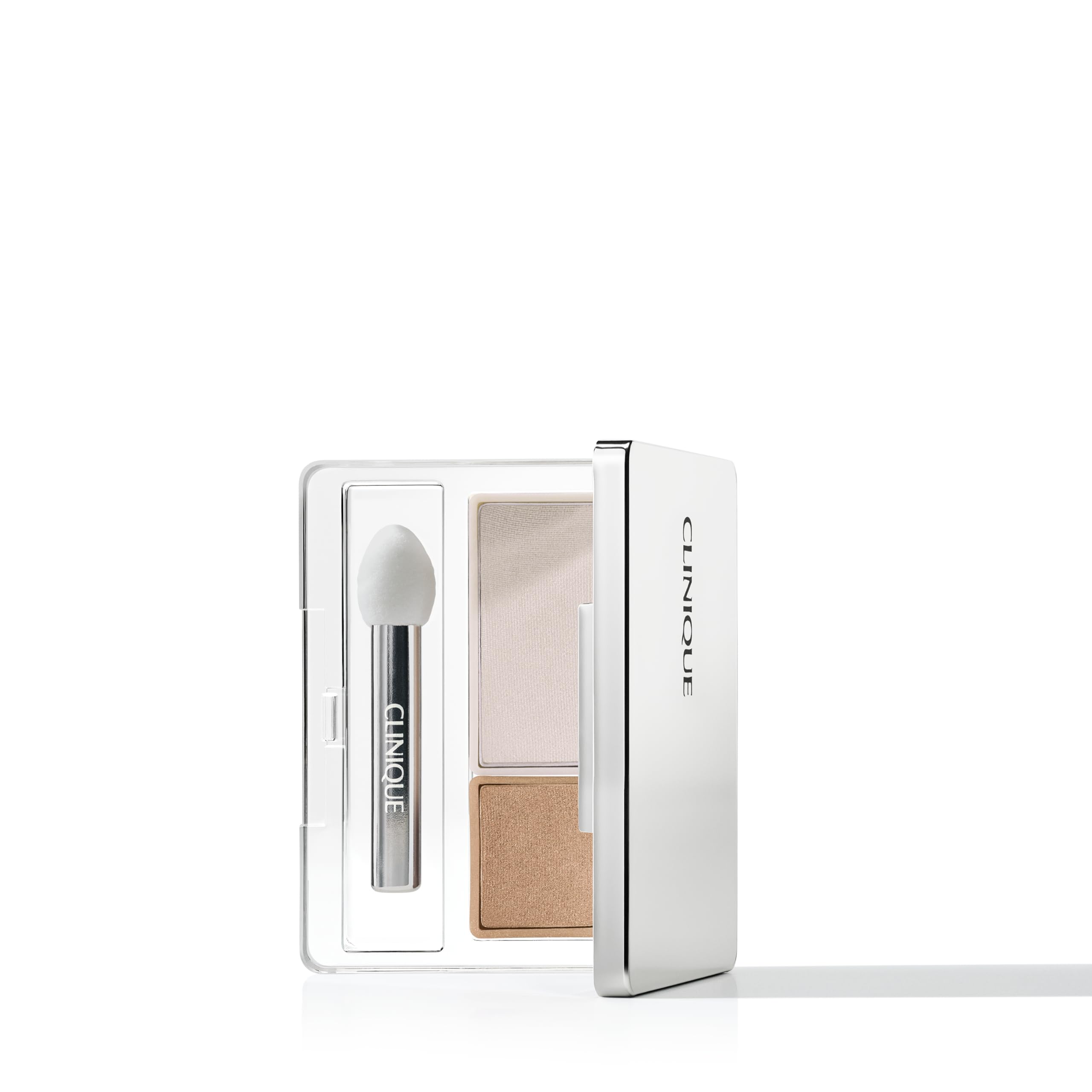 Clinique All About Shadow Duo Eye Shadow Makeup | Safe For Sensitive Eyes, Seashell Pink/Fawn Satin