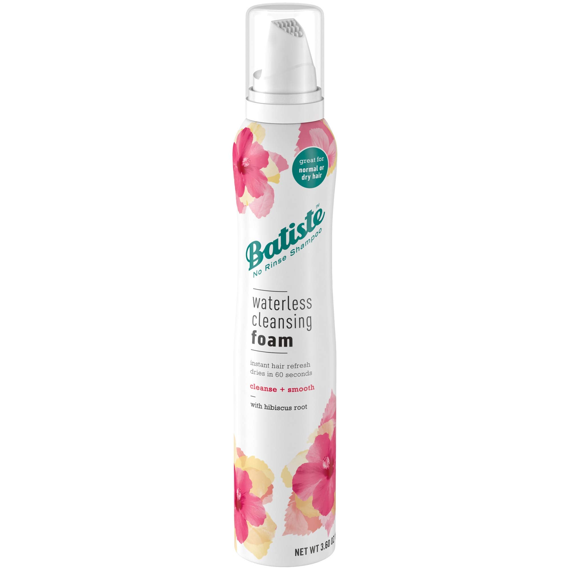 Batiste Waterless Cleansing Foam Cleanse And Smooth With Hibiscus Root, 3.60 Oz