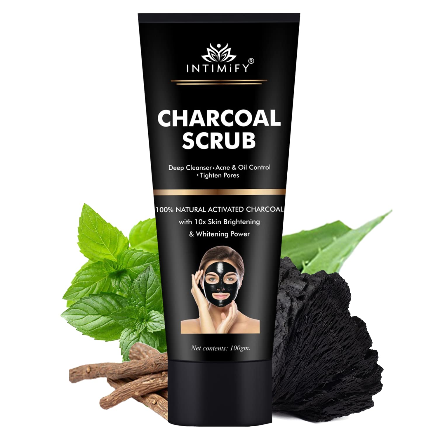 Intimify Charcoal Peel Off Mask For Men And Women, Face Whitening & Brightening Activated Charcoal Mask For Balckheads & Glowing