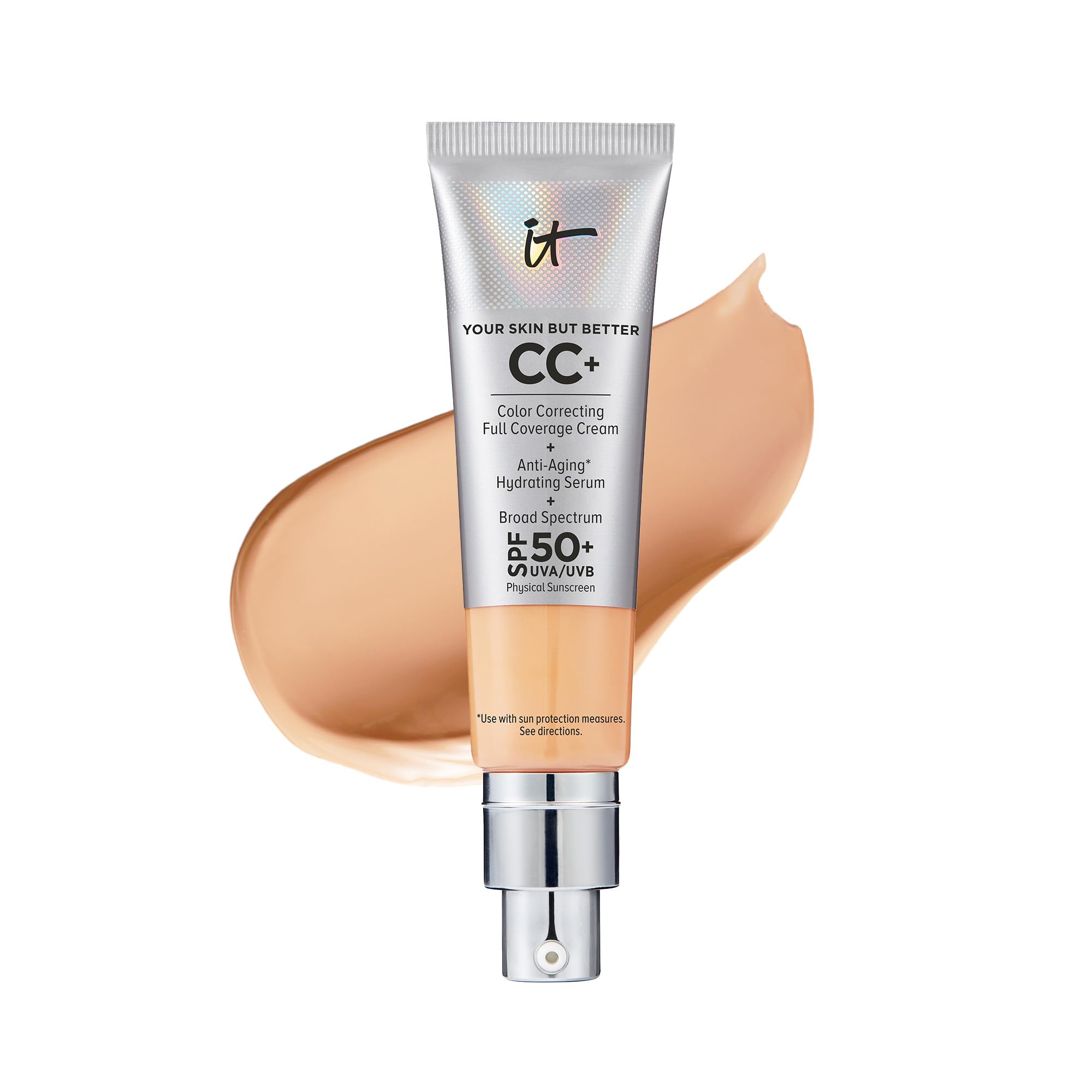 It Cosmetics Your Skin But Better Cc+ Cream, Neutral Medium - Color Correcting Cream, Full-Coverage Foundation, Hydrating Serum