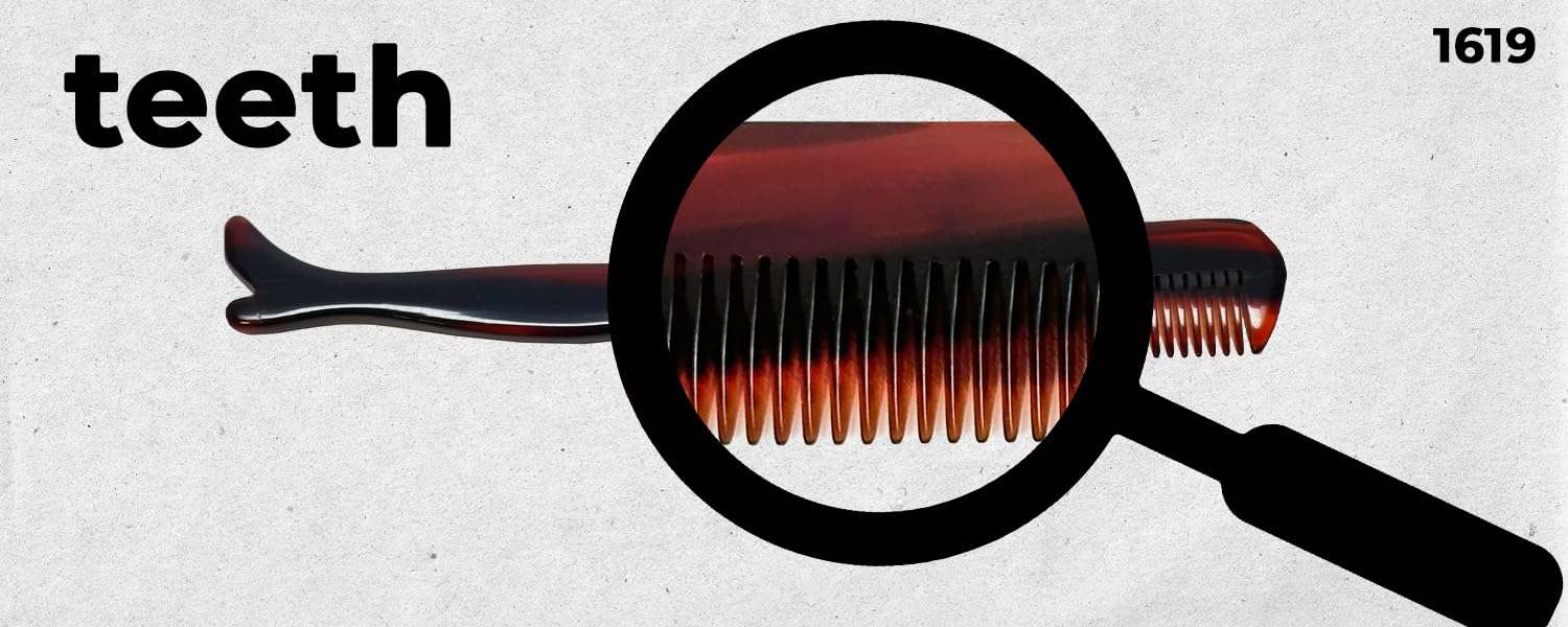 Speert #1619 Acetate Tortoise Mustache Comb Men Thick Coarse Curly Cut Beard Grooming Barber Styling Handmade In Switzerland