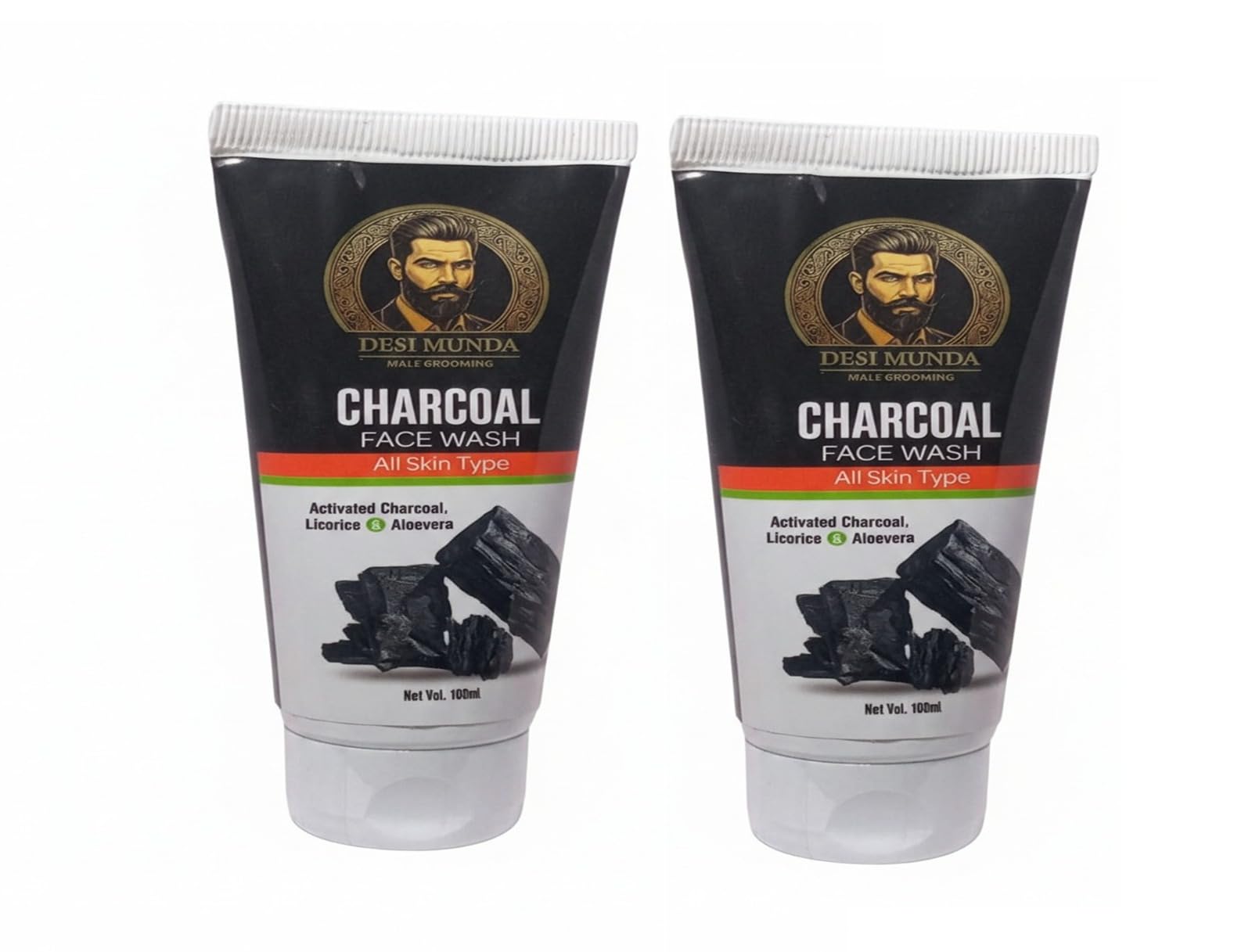 Dmm Store Activated Charcoal Face Wash For Men, Deep Cleansing, Oil Control & Blackhead Removal, All Skin Types, 100Ml, Pack Of 
