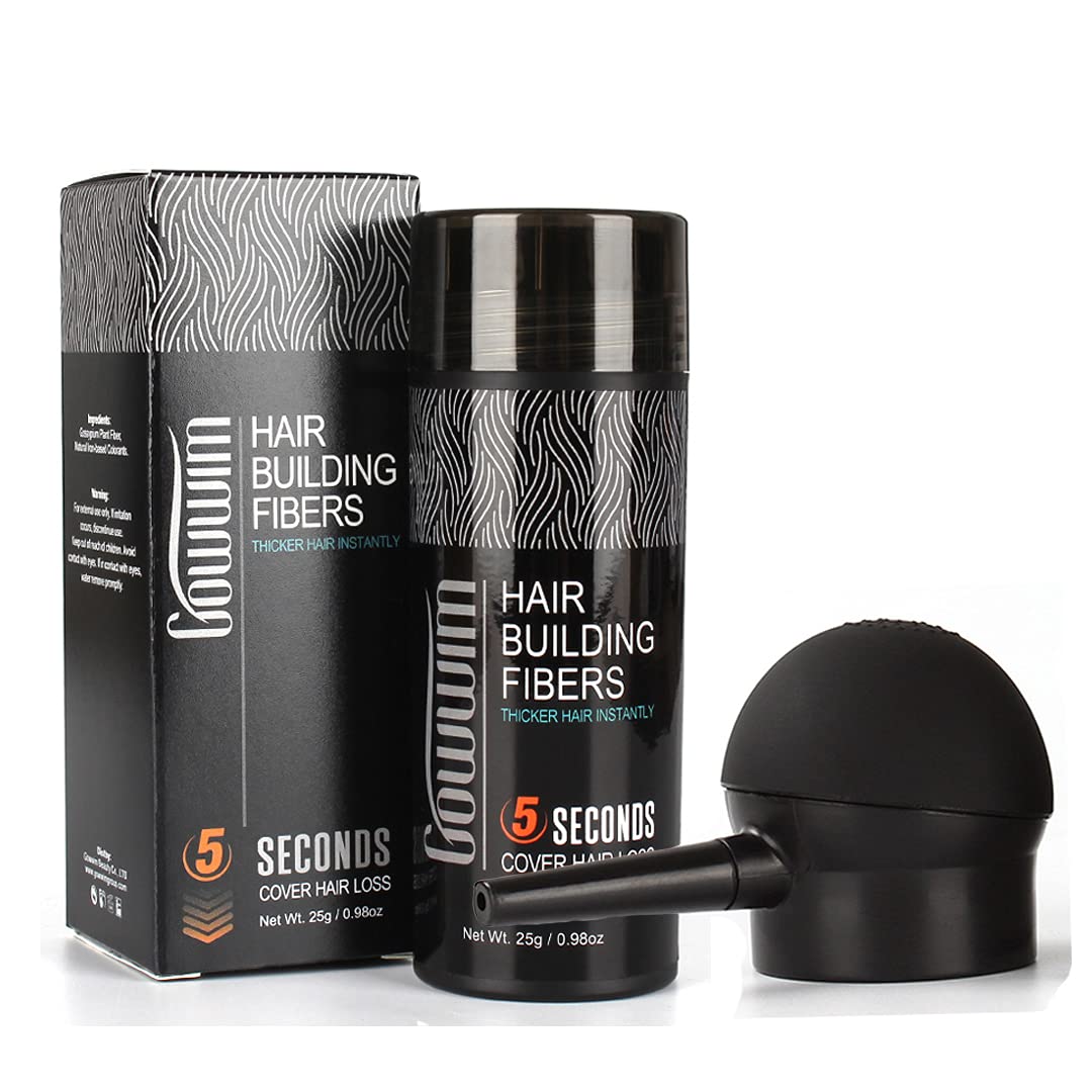 Gowwim Hair Thickening Fibers Best 2-In-1 Kit Set,Keratin Hair Building Fibers & Spray Application Atomizador Pump Nozzle,Instan