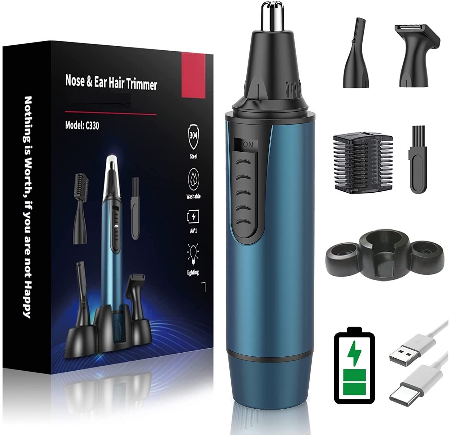 Areyzin Ear And Nose Hair Trimmer For Men And Women Professional Usb Rechargeable Nose Trimmer Nose Clippers Eyebrow Facial Hair