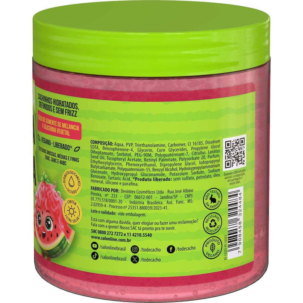 Salon Line - Linha #ToDeCacho (Kids) - Gelatina Ativadora Melancia 550 Gr - (#IGotCurls (Kids) - Watermelon Activating Gelatin N