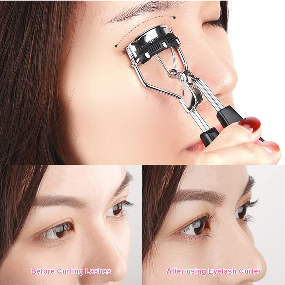 14 Pcs Eyelash Curler Set, 3 In 1 Eyelash Curler With Built In Comb, Include Eyelash Curler, Eyelash Comb Eyebrow Brush And Refi