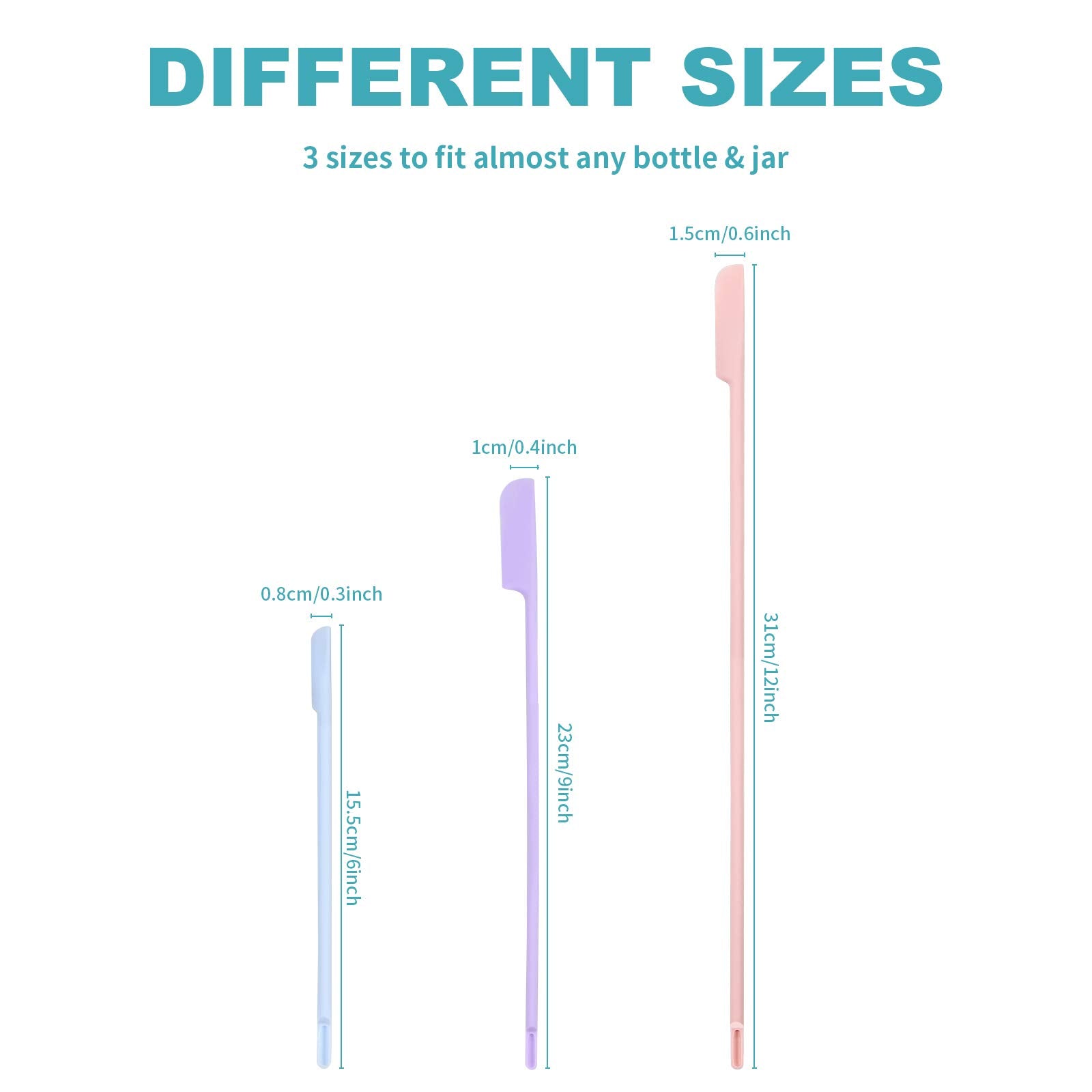 9 Pieces 3 Sizes Silicone Spatula for Beauty and Kitchen Silicone Makeup Spatula Silicone Bottle Scraper Spatula Lotion Spatula