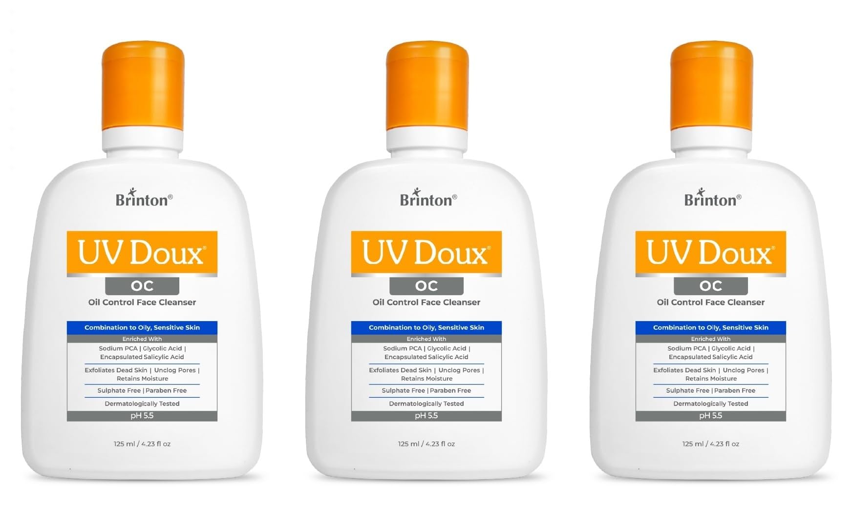 Brinton Uv Doux Oc Face Cleanser For Oily & Acne-Prone Skin | With Encapsulated Salicylic Acid, Glycolic Acid & Sodium Pca | Unc