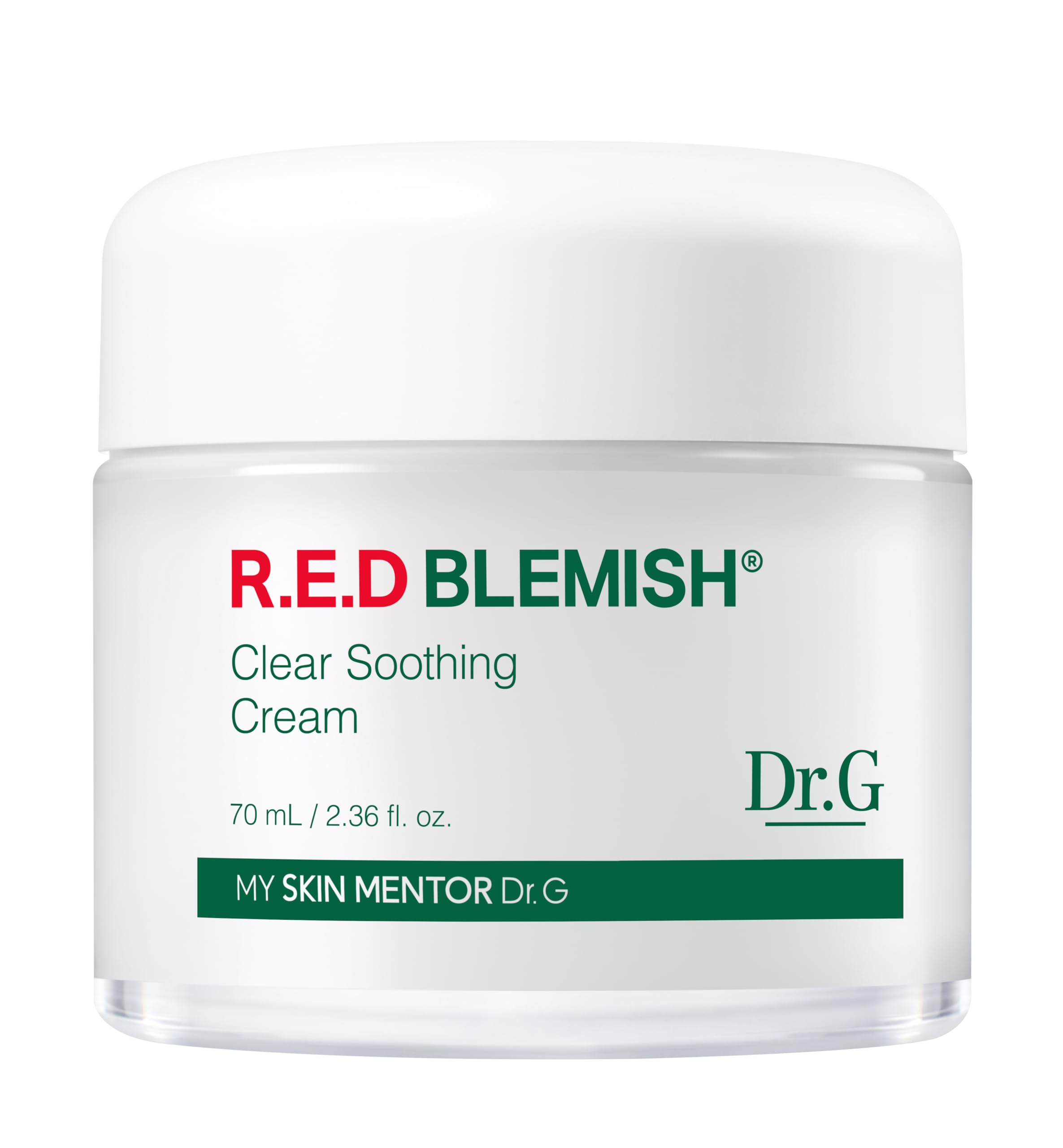 Dr.G Red Blemish Clear Soothing Cream, 70ml - Moisturizing Recovery Cream for Sensitive Acne-Prone Skin; Cica Soothing Moisturiz