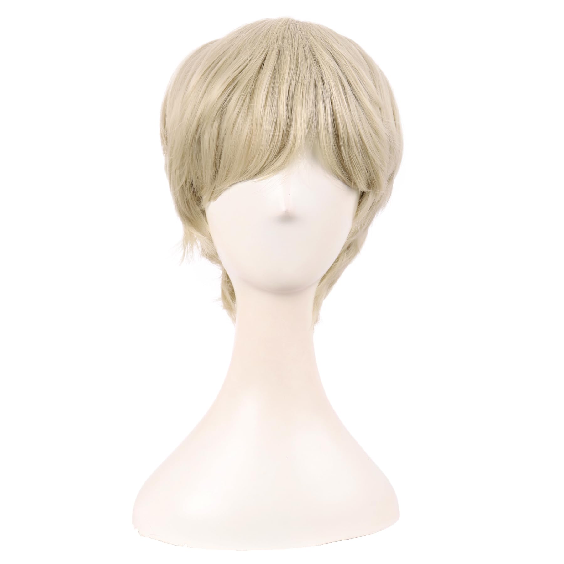 MapofBeauty 10 Inch/25 cm Fashion Women Short Curly Side Bangs Wig (Blonde)