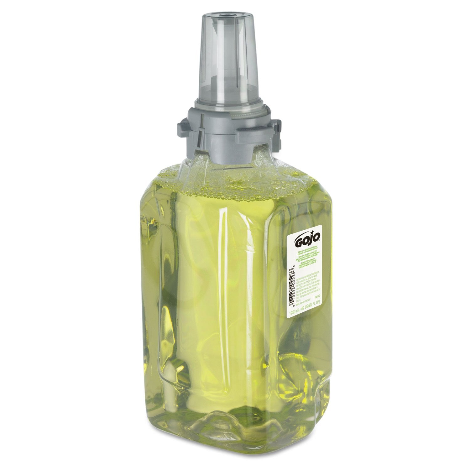 GOJO Foam Hand and Showerwash, Citrus and Ginger Fragrance, 1250 mL Foam Wash Refill ADX-12 Push-Style Soap Dispenser (Pack of 3