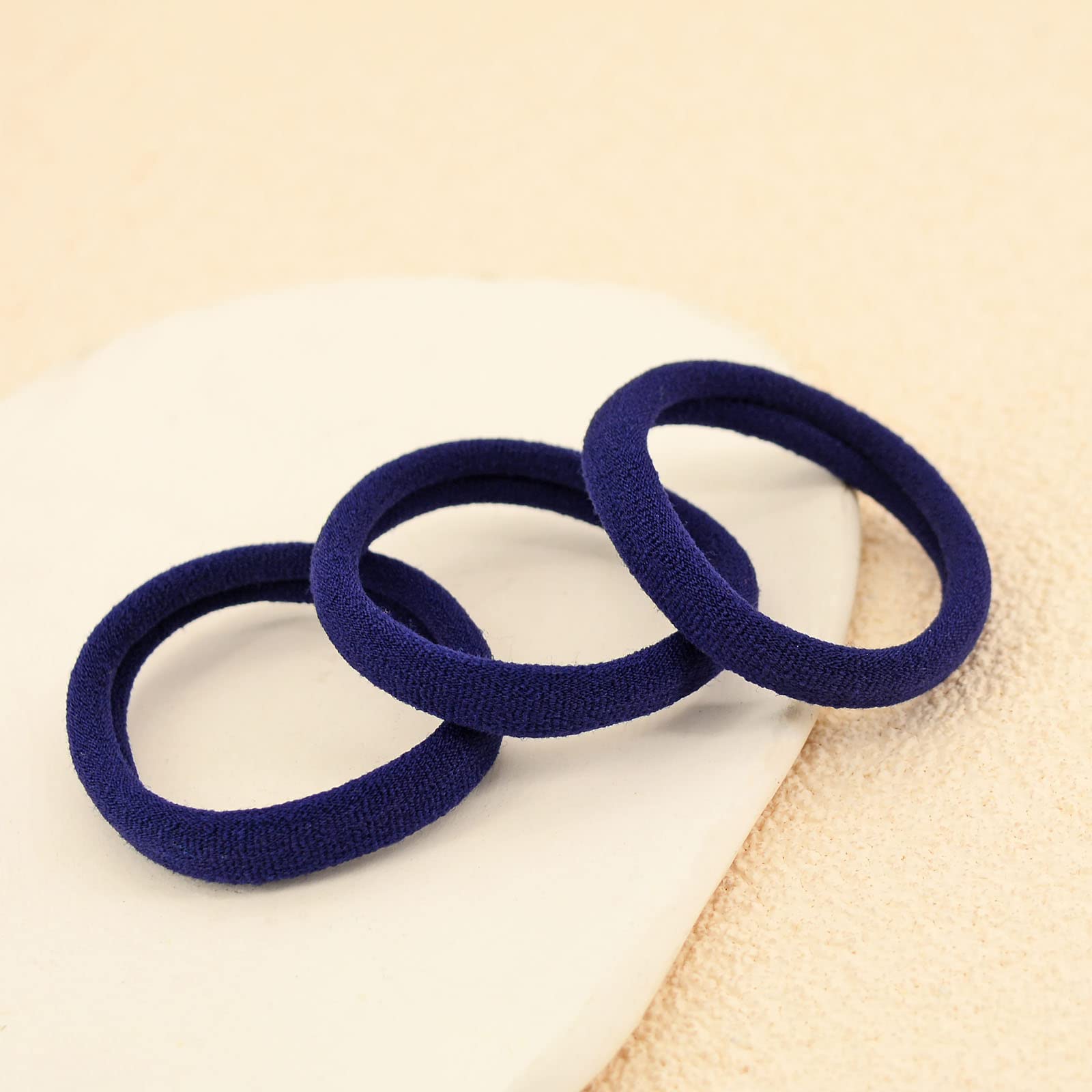 100 Pack Seamless Hair Ties For Women Girls Ponytail Holders For Thick Hair (Navy)