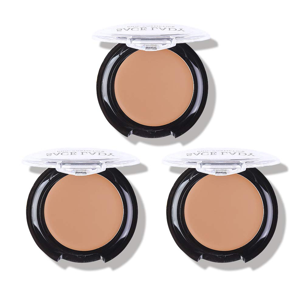 3 Pack Full Coverage Concealer Cream Makeup, Waterproof Matte Smooth Concealer Corrector Long Wearing For Dark Spot Under Eye Ci