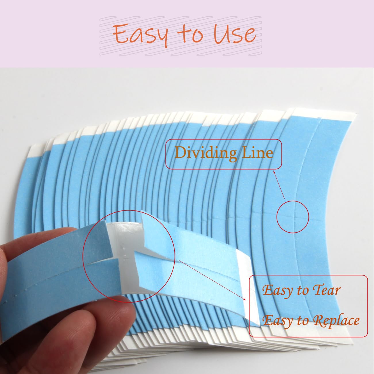 FeiHong 36 Pcs Lace Front Tape for Wigs, Waterproof Double Sided Strong Adhesive Wig Glue for Hairpieces Toupee and Hair Extensi