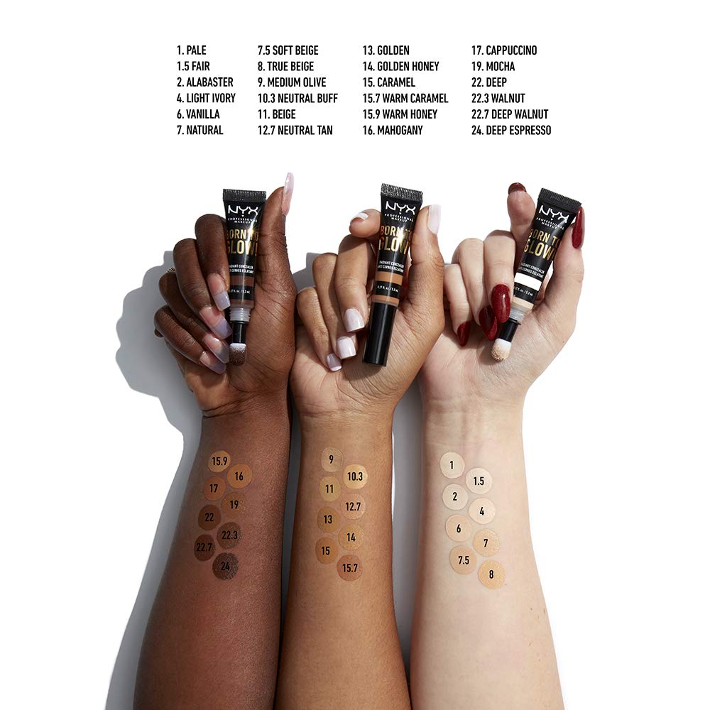 NYX PROFESSIONAL MAKEUP Born To Glow Radiant Concealer, Medium Coverage - Deep