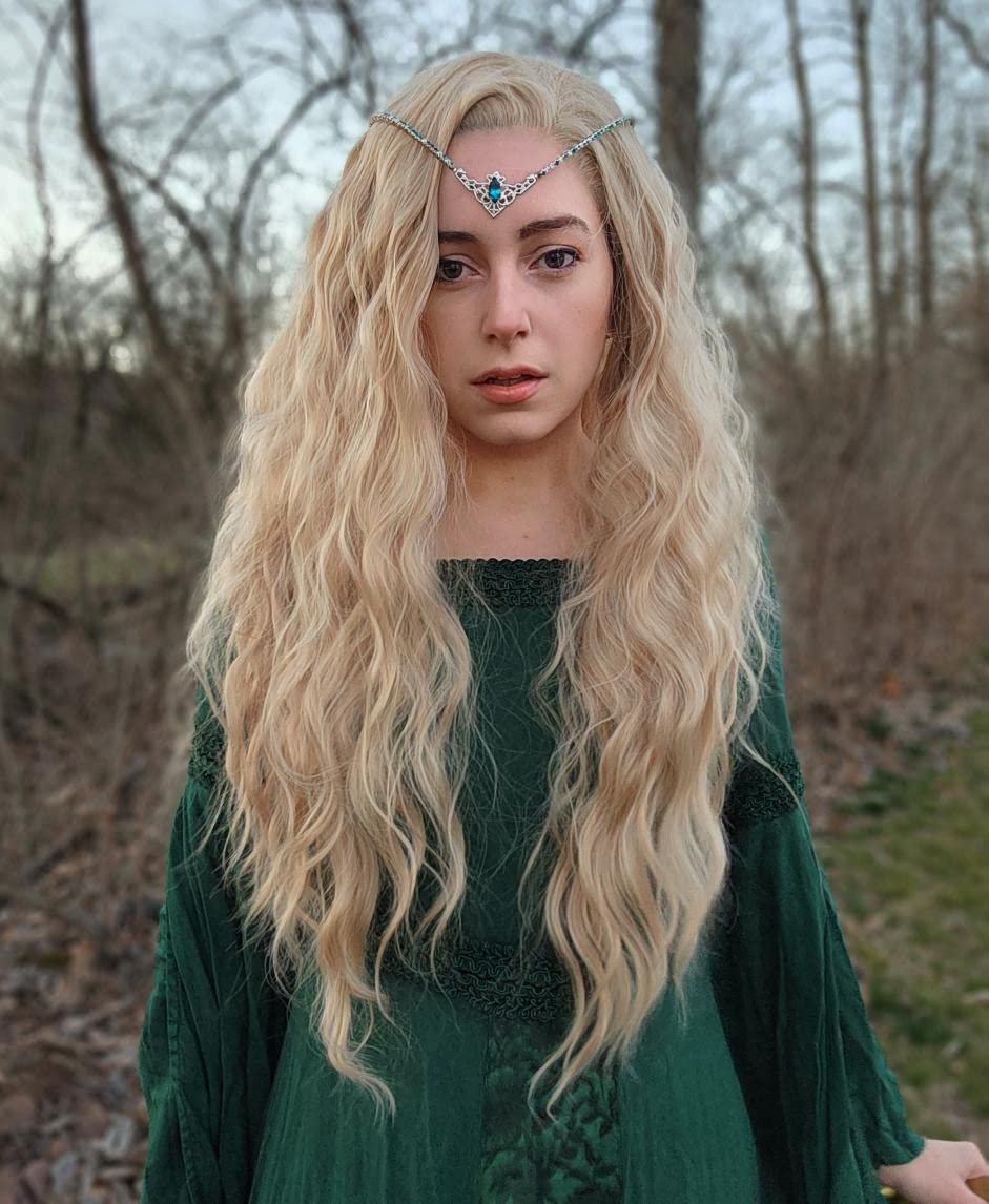 Wxhwcx Long Blonde Natural Curly Synthetic Lace Front Wig For Women Free Part Heat Resistant Fiber Glonden Blonde Lace Front Wig