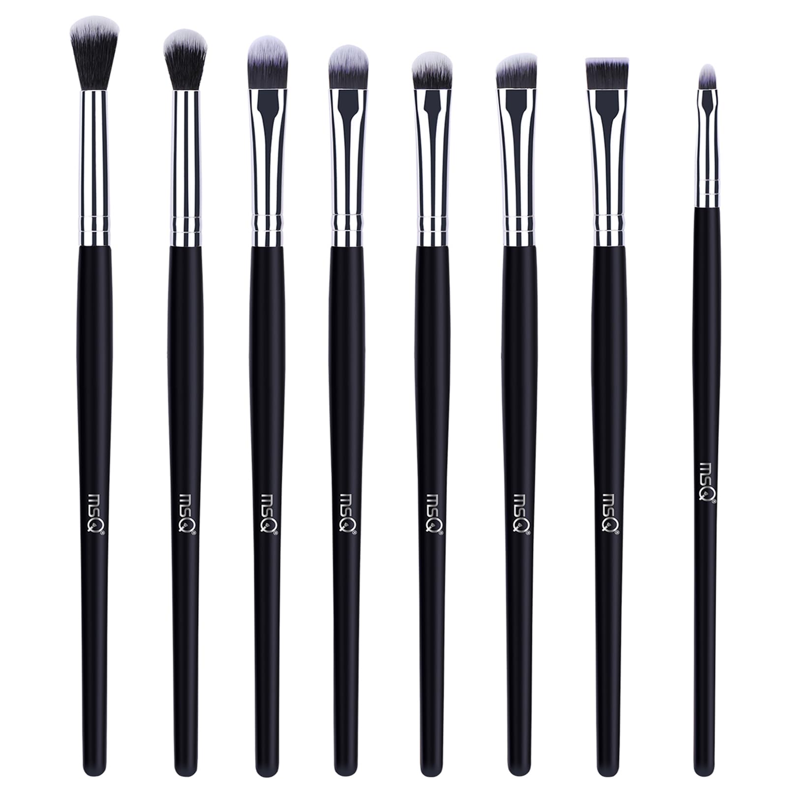 MSQ Eye Makeup Brushes Eyeshadow Makeup Brushes Set with Soft Synthetic Hairs & Real Wood Handle for Eyeshadow, Eyebrow, Eyeline