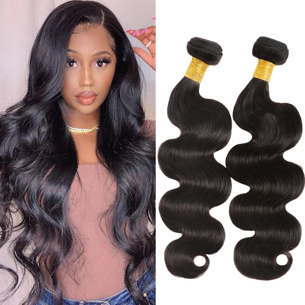 10A Human Hair Bundles 14 16 Inch Body Wave Bundles Human Hair 100% Unprocessed Brazilian Virgin Hair 2 Bundles Human Hair Exten