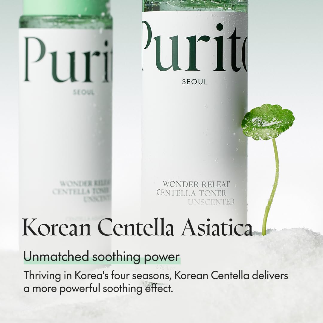 Purito Seoul Wonder Releaf Centella Toner Unscented Korean Centella, For Sensitive Skin, Soothing, Facial Toner For Face, K-Beau